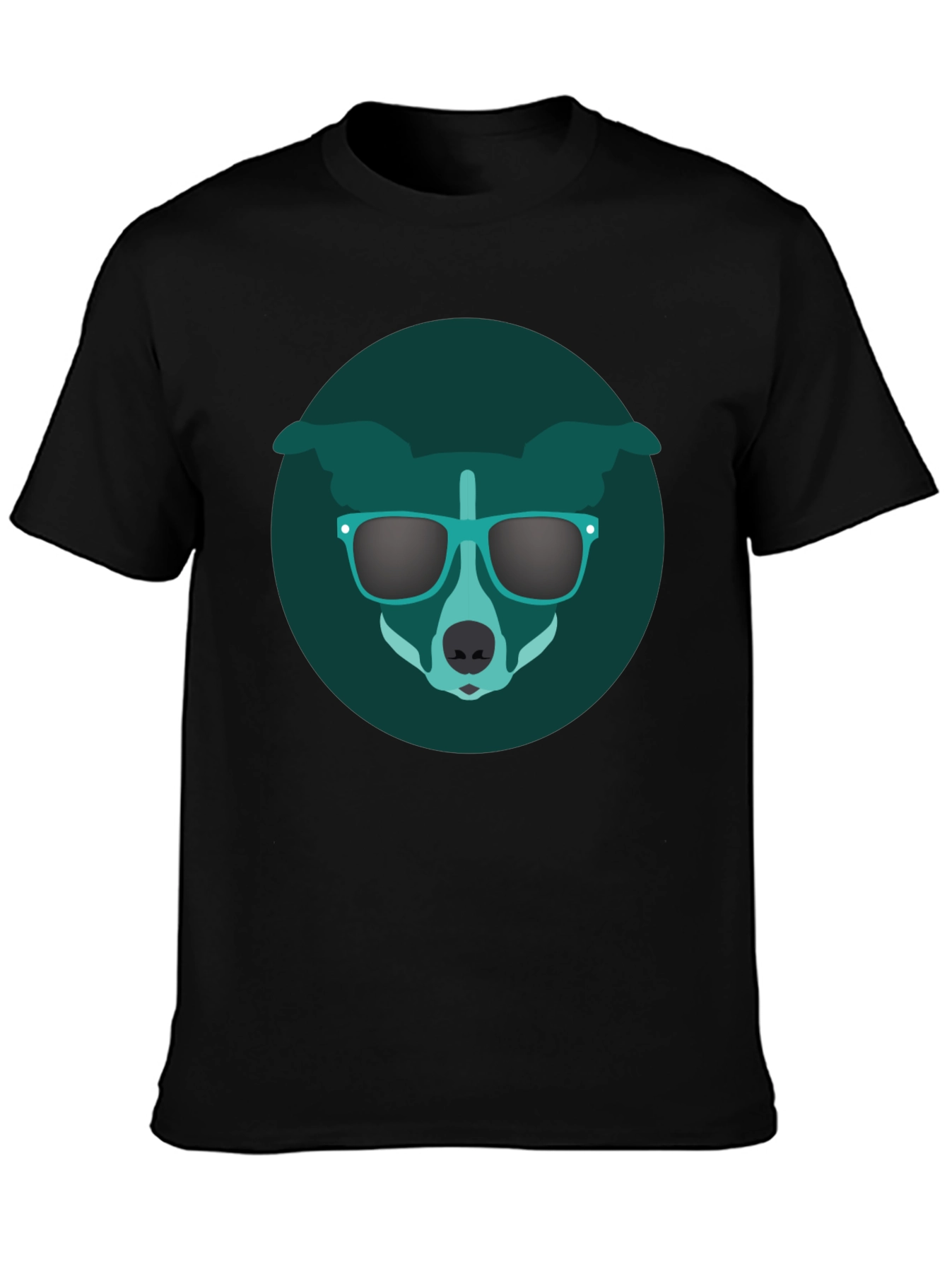 Cool Dog Graphic Tee - Black Cotton T-Shirt