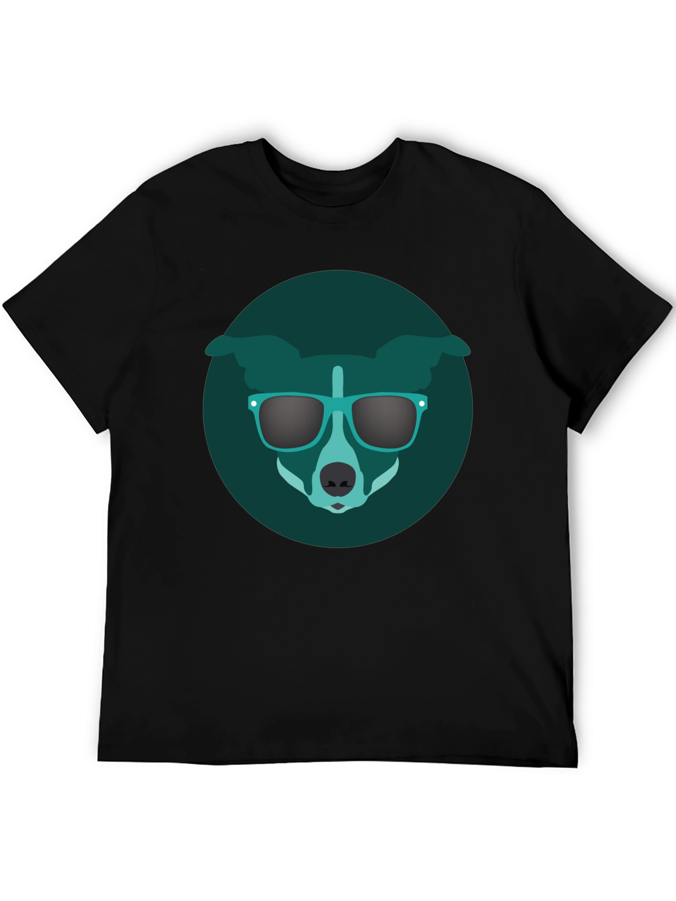 Cool Dog Graphic Tee - Black Cotton T-Shirt