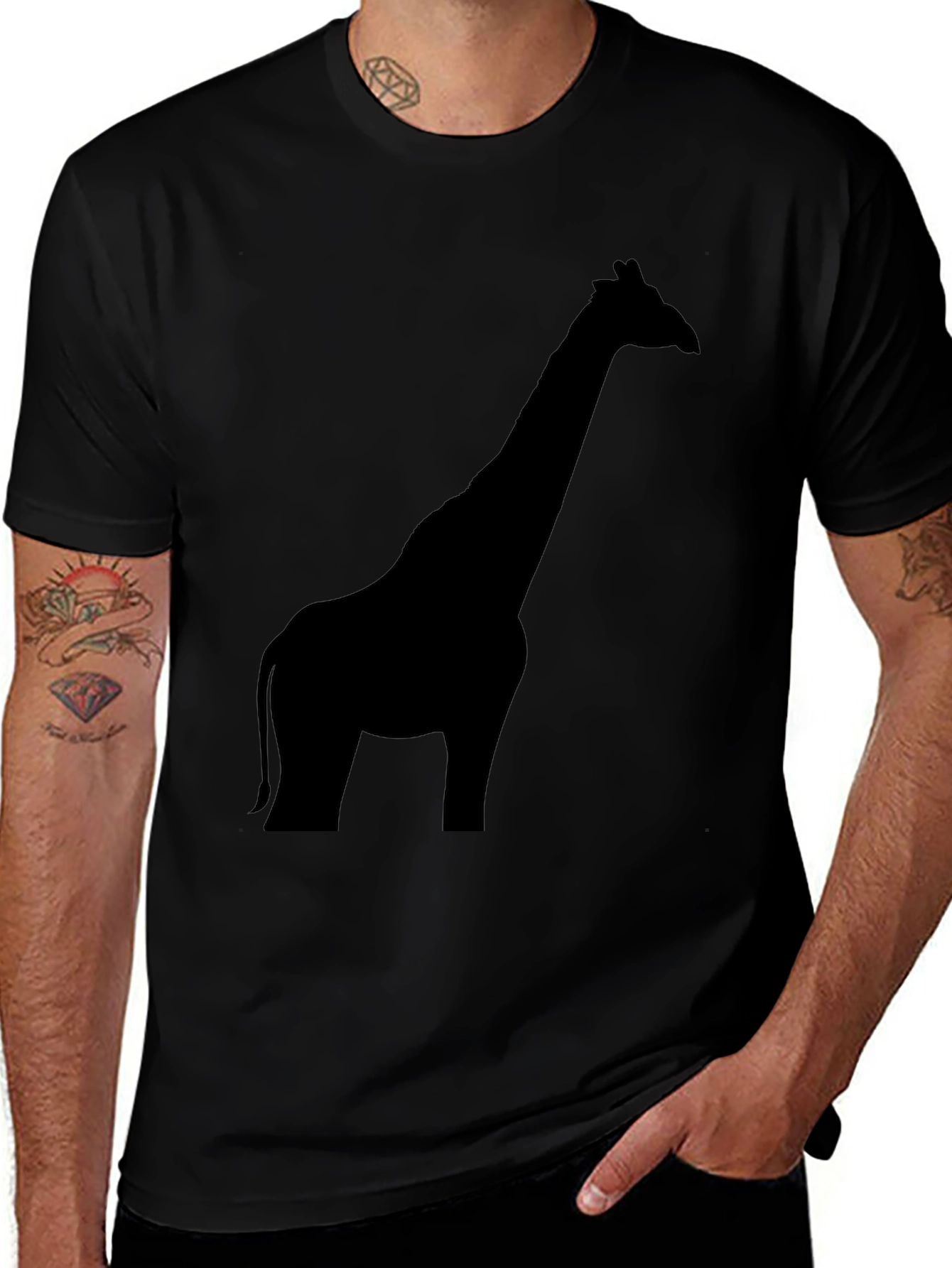 Black Giraffe Silhouette Tee
