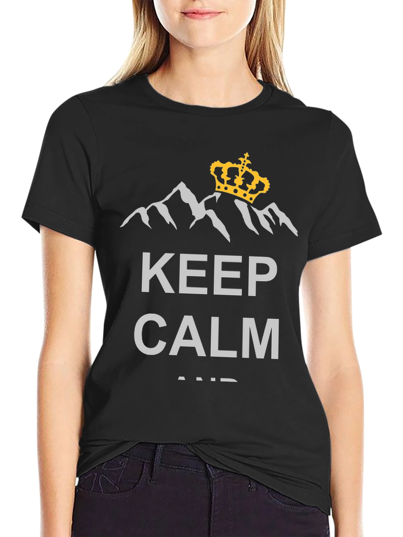 Keep Calm Mountain Crown T-Shirt - Stylish Graphic Tee