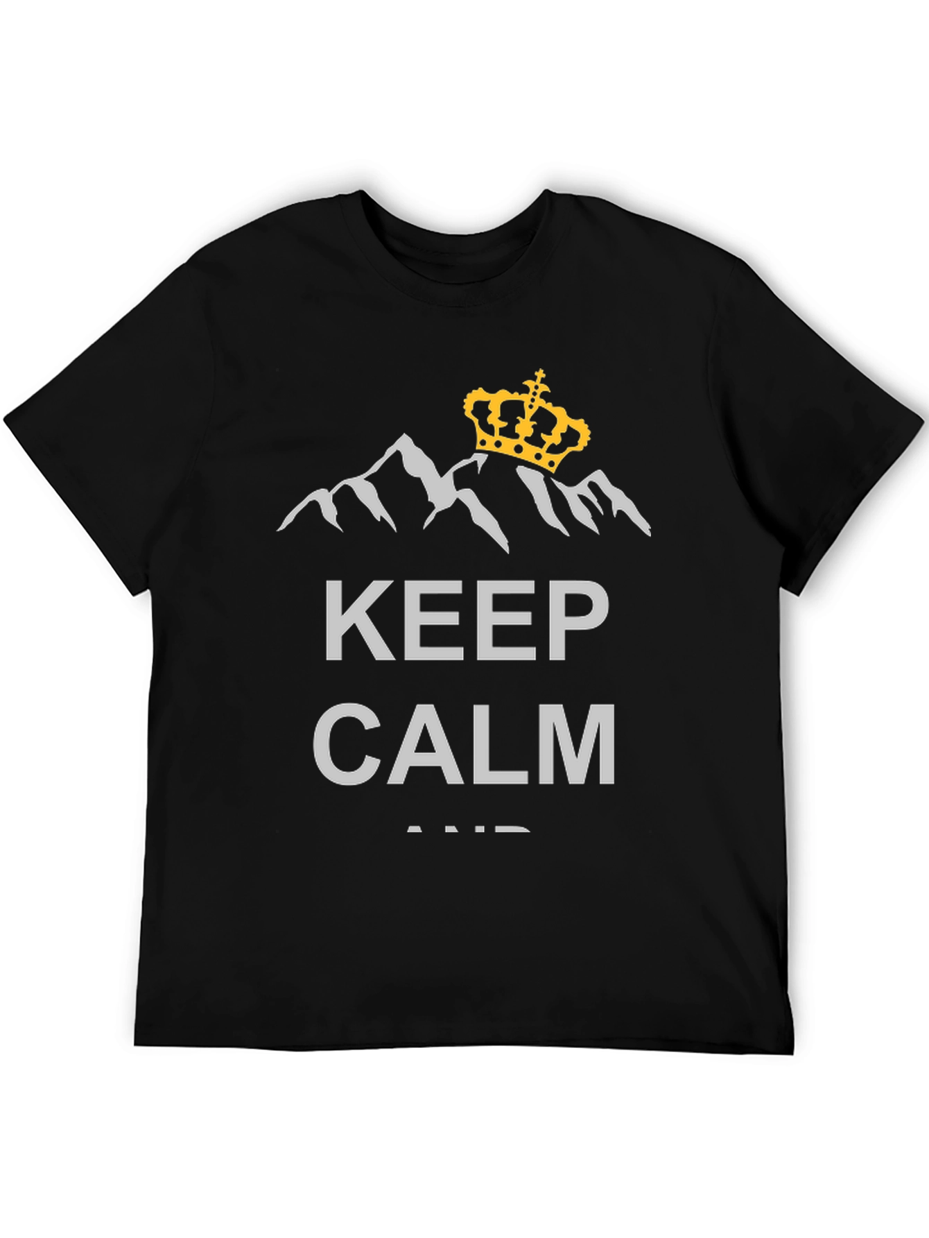 Keep Calm Mountain Crown T-Shirt - Stylish Graphic Tee