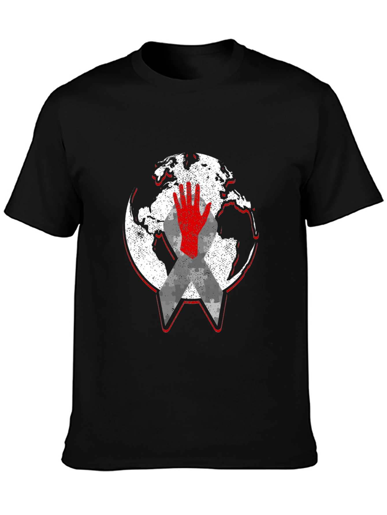 Global Awareness Graphic Tee - Black Cotton Comfort