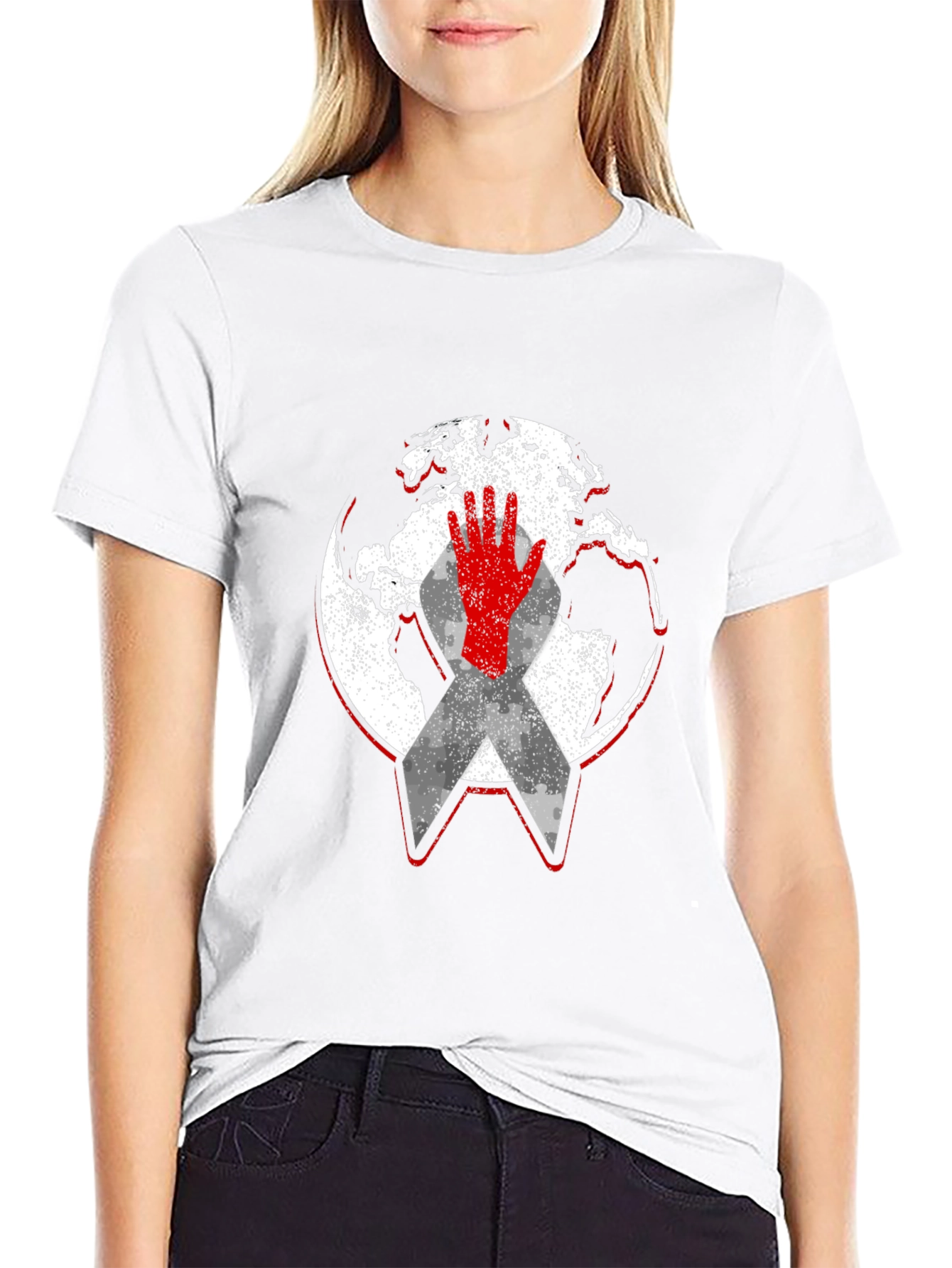 Global Awareness Graphic Tee - Black Cotton Comfort