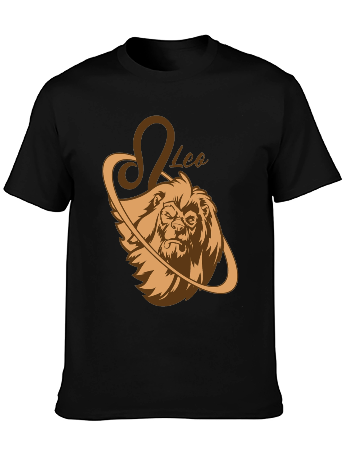 Leo Zodiac Graphic Tee - Black Lion Shirt