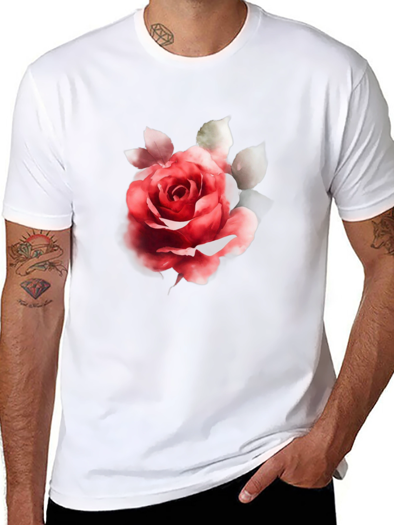 Rose Graphic Black T-Shirt - Stylish Floral Tee