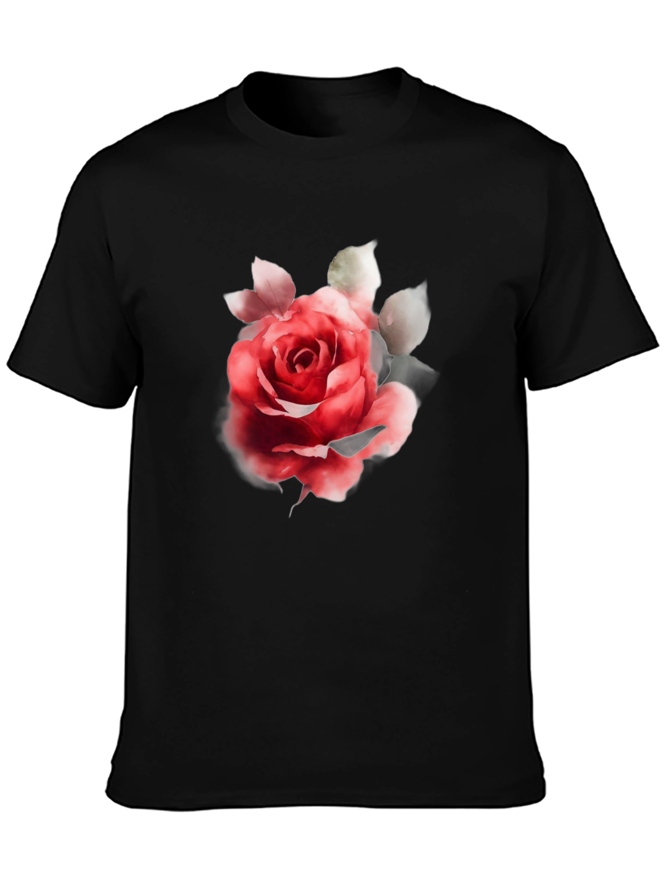 Rose Graphic Black T-Shirt - Stylish Floral Tee