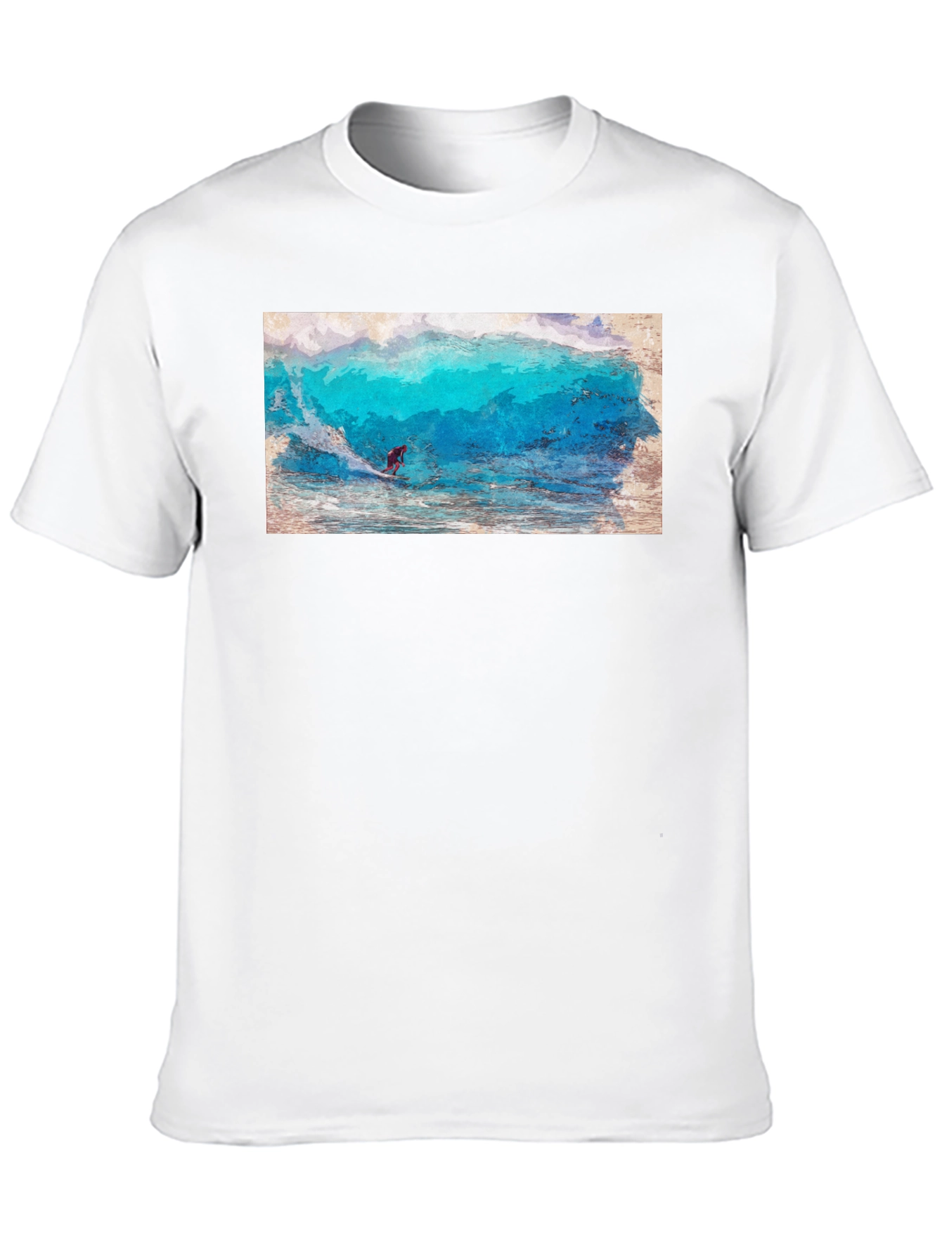 Surfer Wave Graphic Black T-Shirt
