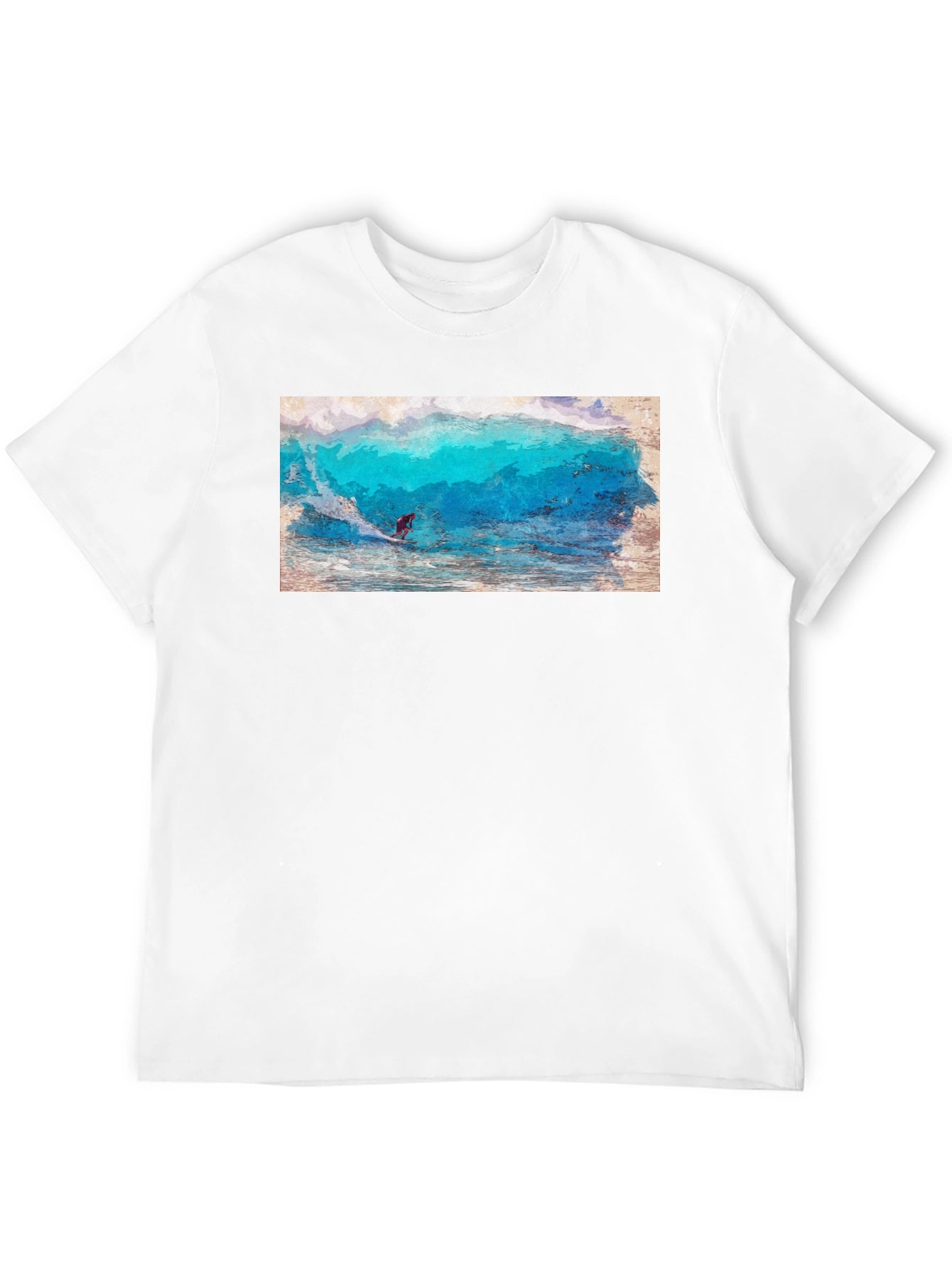 Surfer Wave Graphic Black T-Shirt