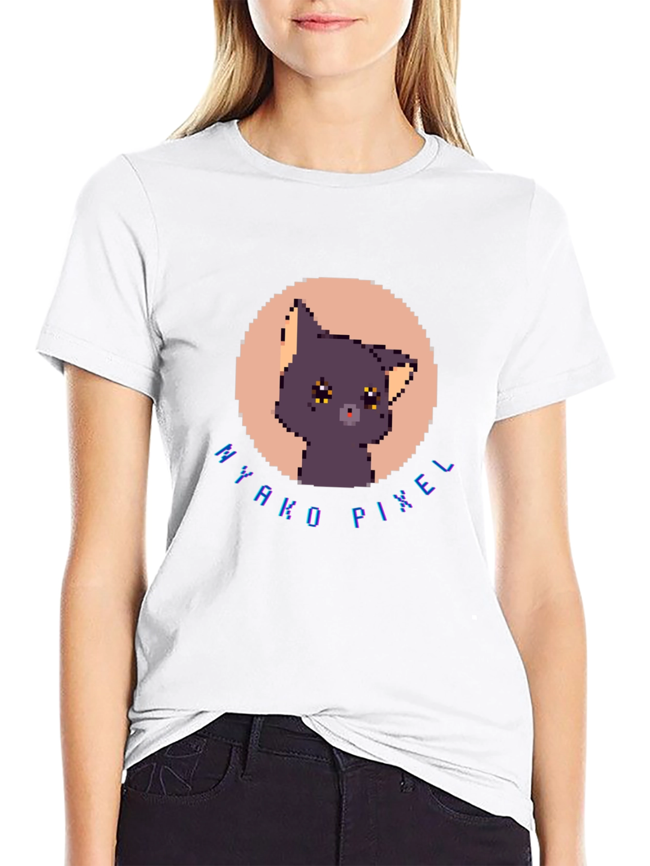 Nyakko Pixel Cat T-Shirt