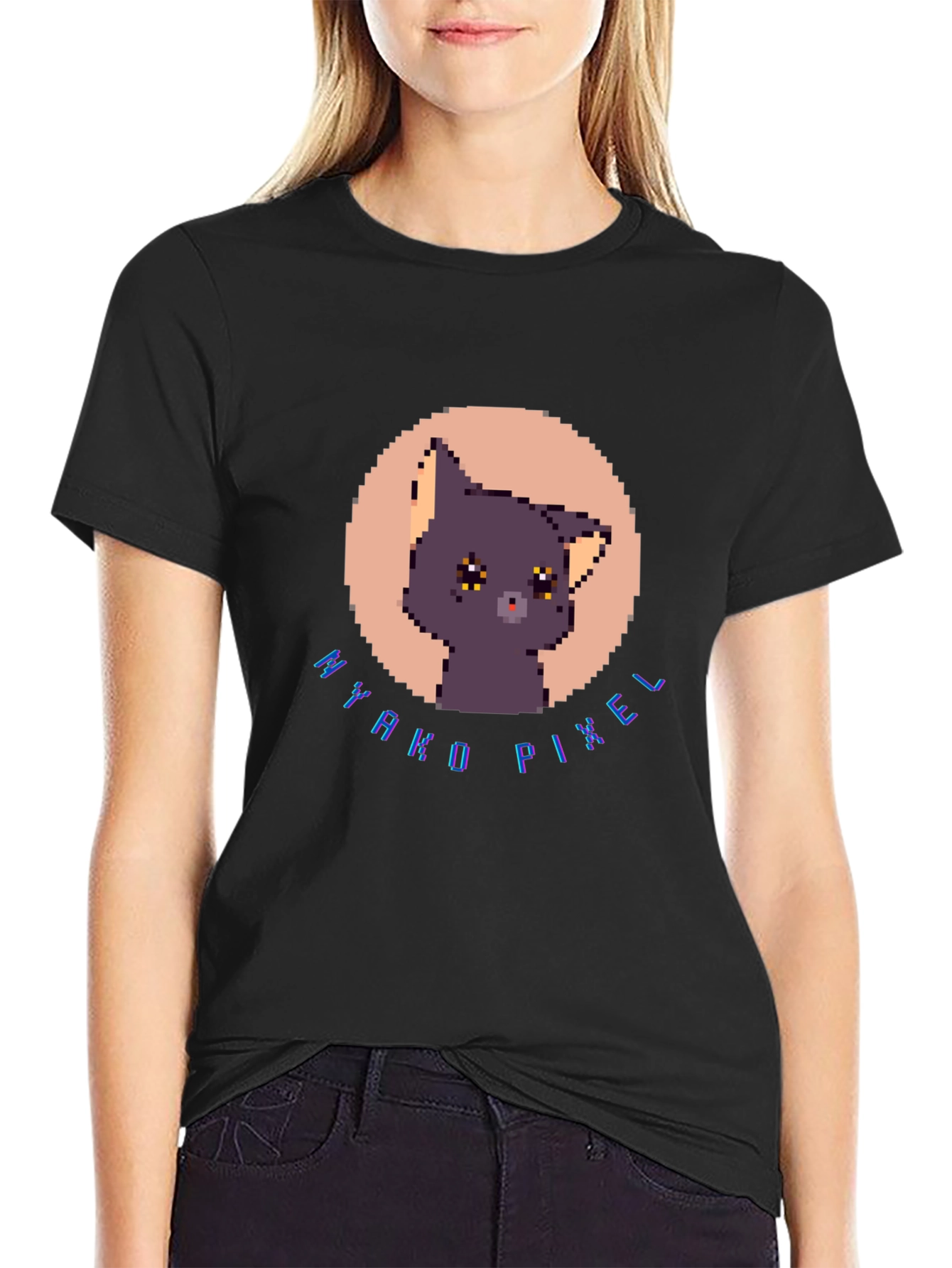 Nyakko Pixel Cat T-Shirt