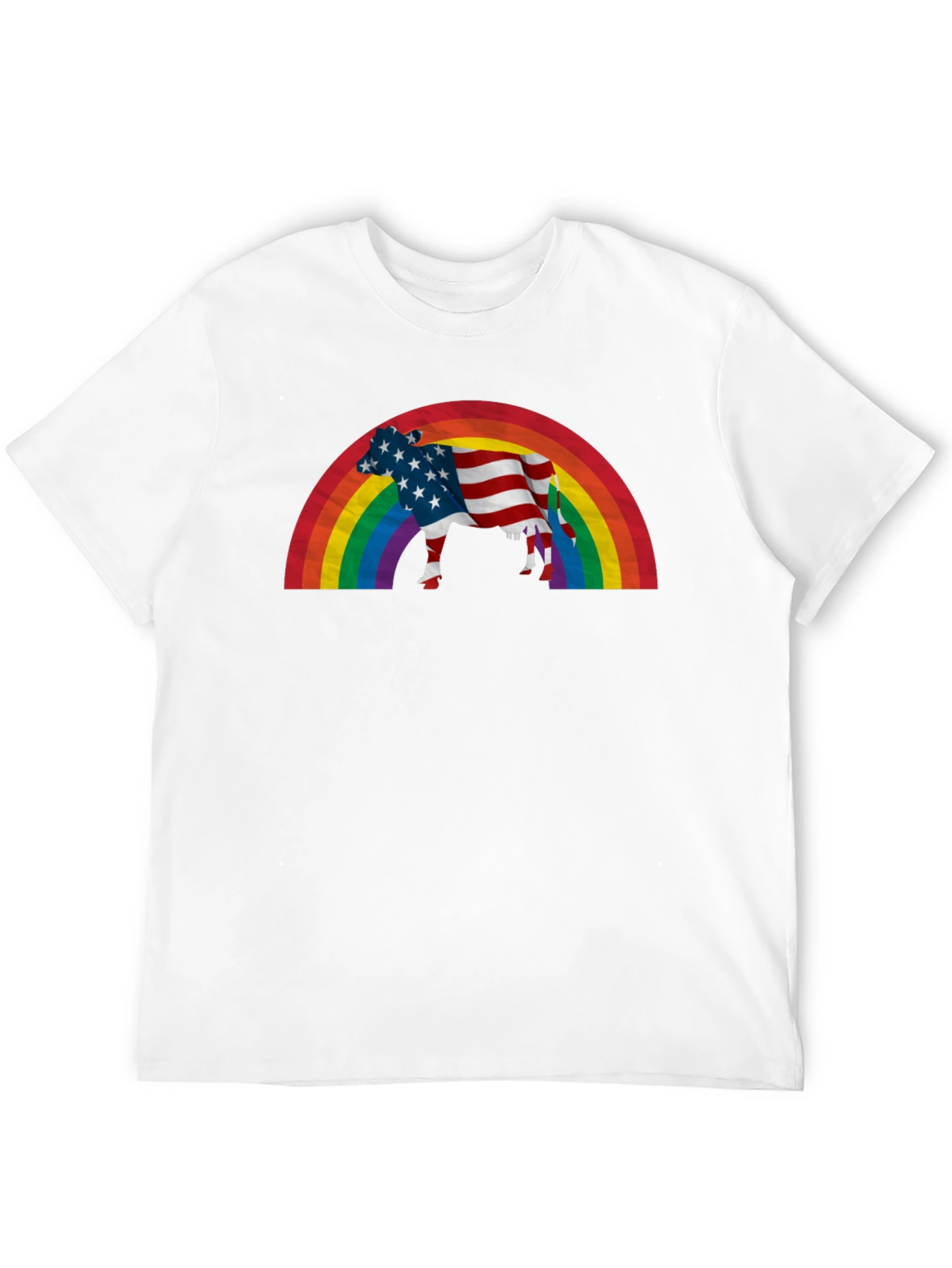 Patriotic Cow Rainbow T-Shirt