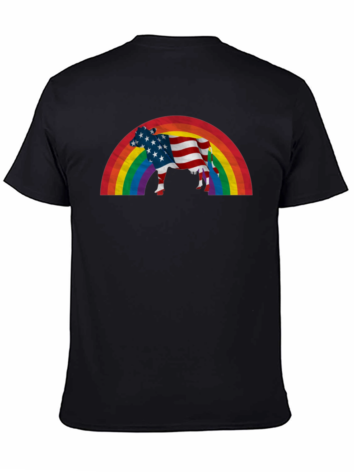 Patriotic Cow Rainbow T-Shirt