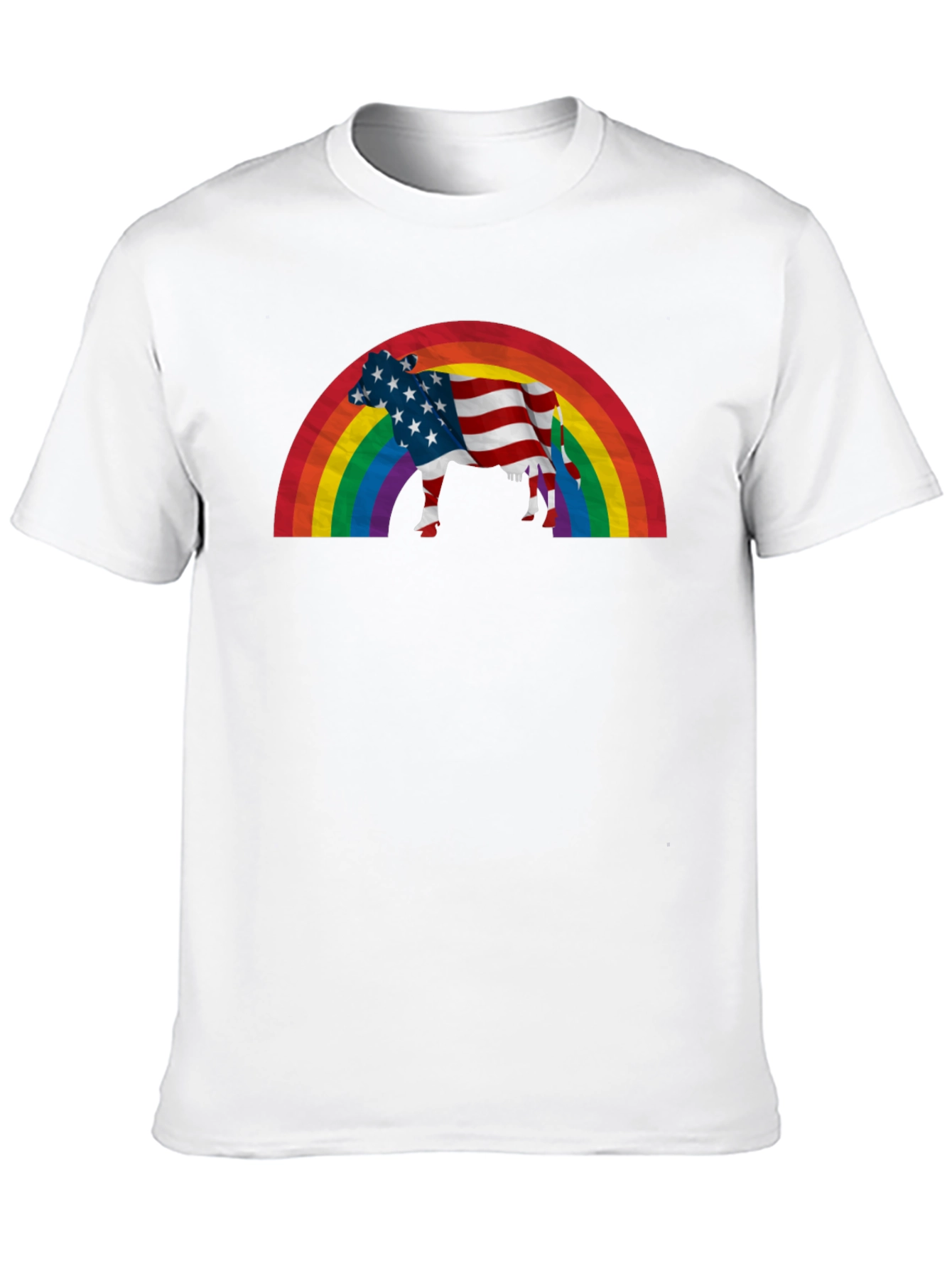 Patriotic Cow Rainbow T-Shirt