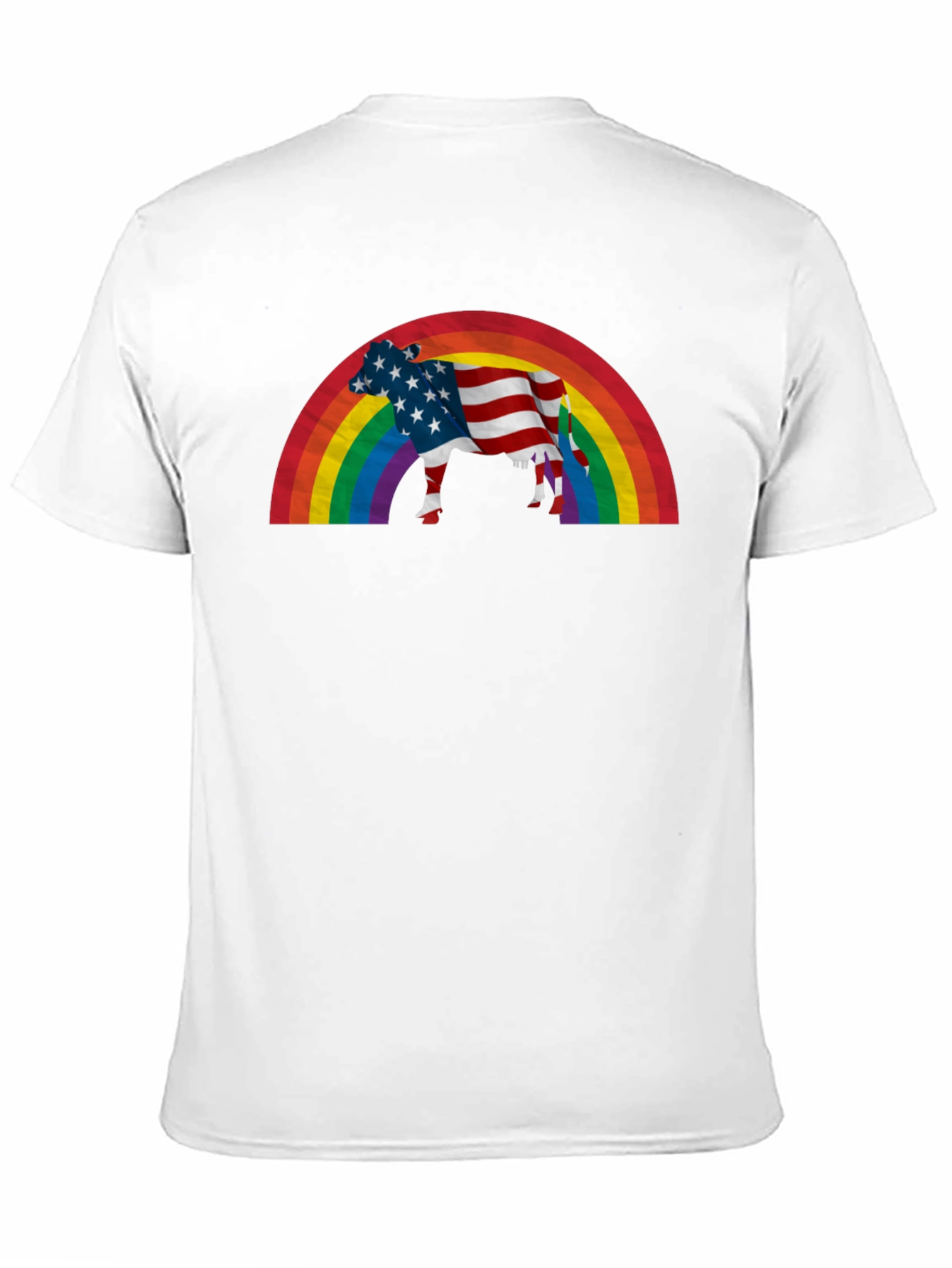Patriotic Cow Rainbow T-Shirt