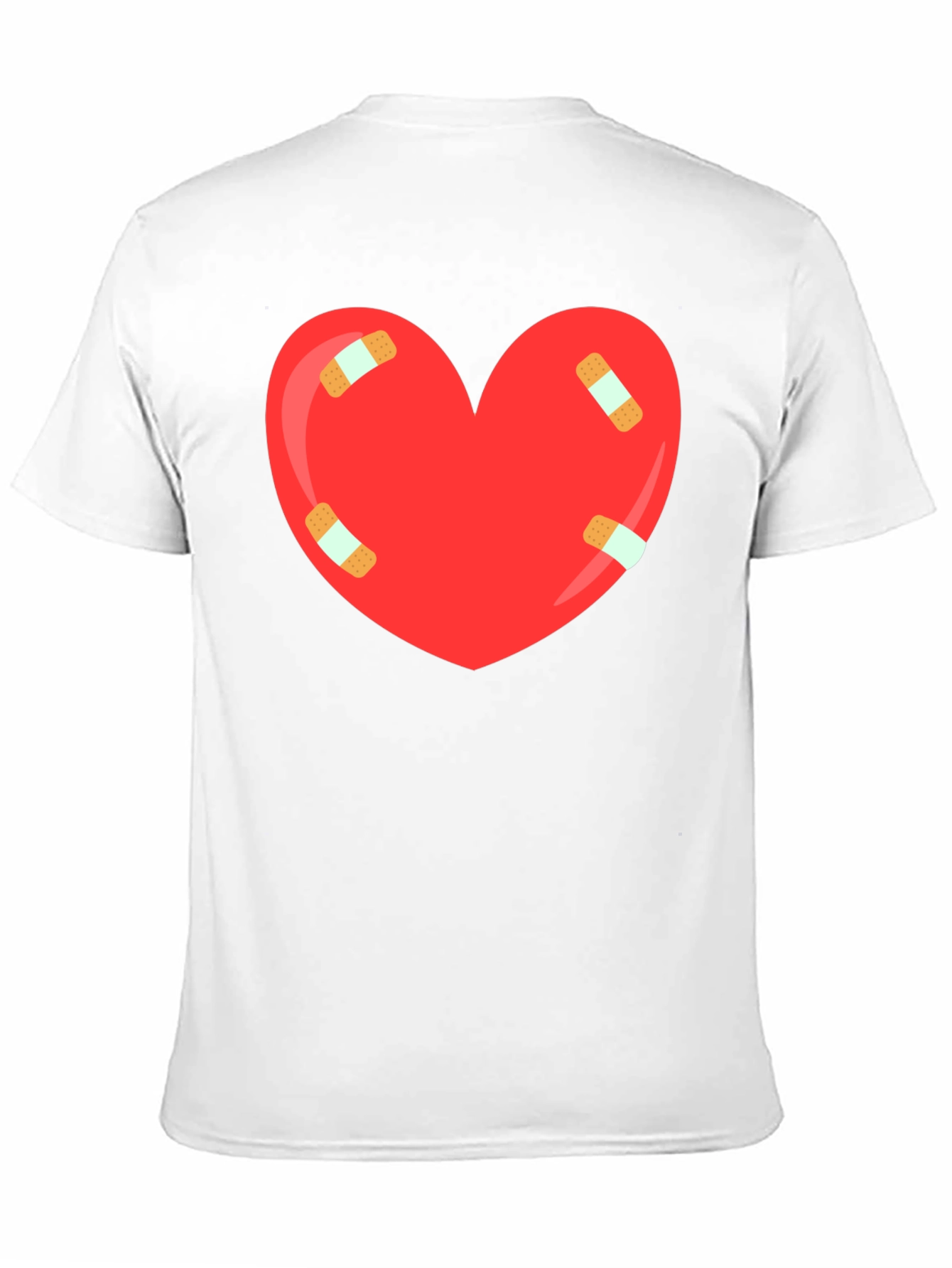 Heart with Bandages Graphic Tee - Black Cotton T-Shirt