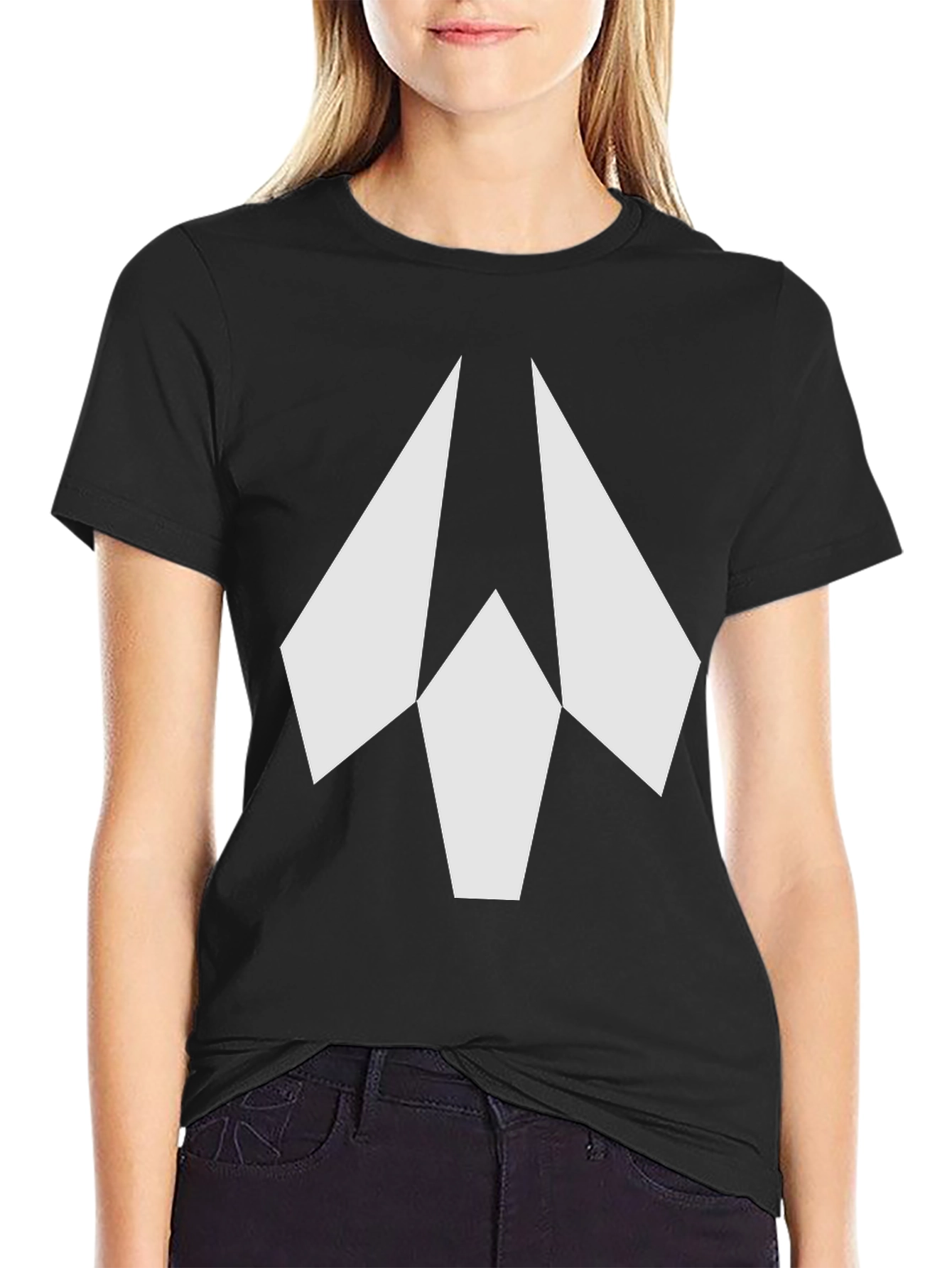 Geometric Arrow Graphic Black T-Shirt