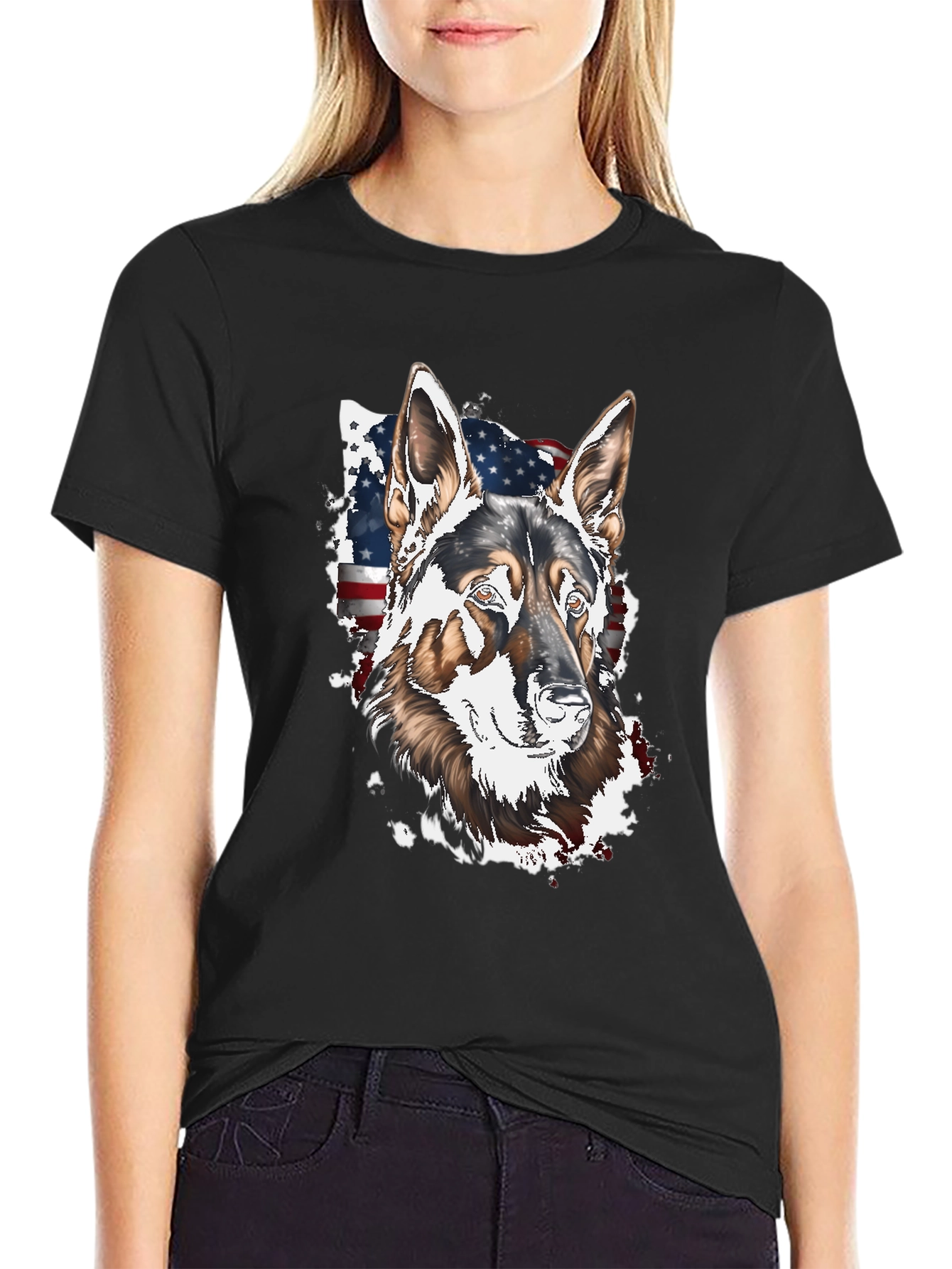 Patriotic German Shepherd Graphic Tee