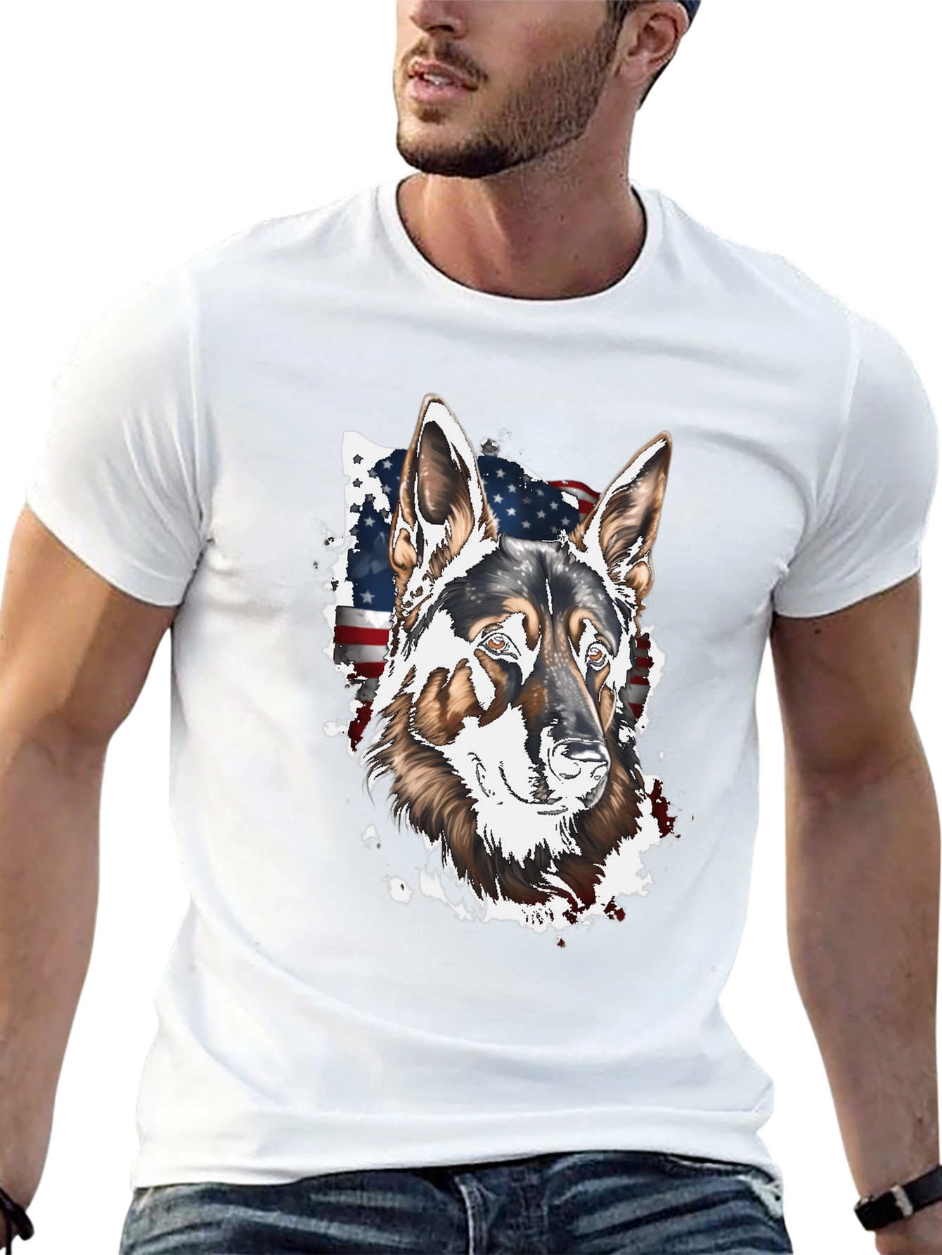 Patriotic German Shepherd Graphic Tee