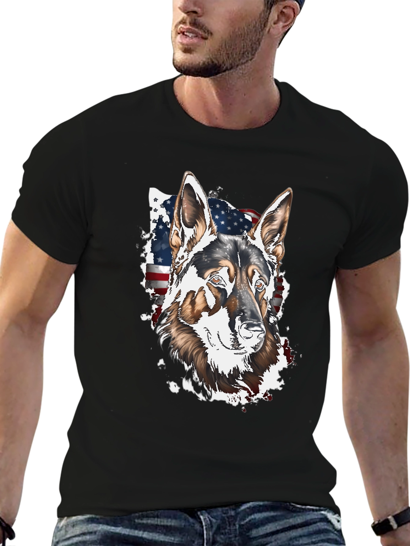 Patriotic German Shepherd Graphic Tee