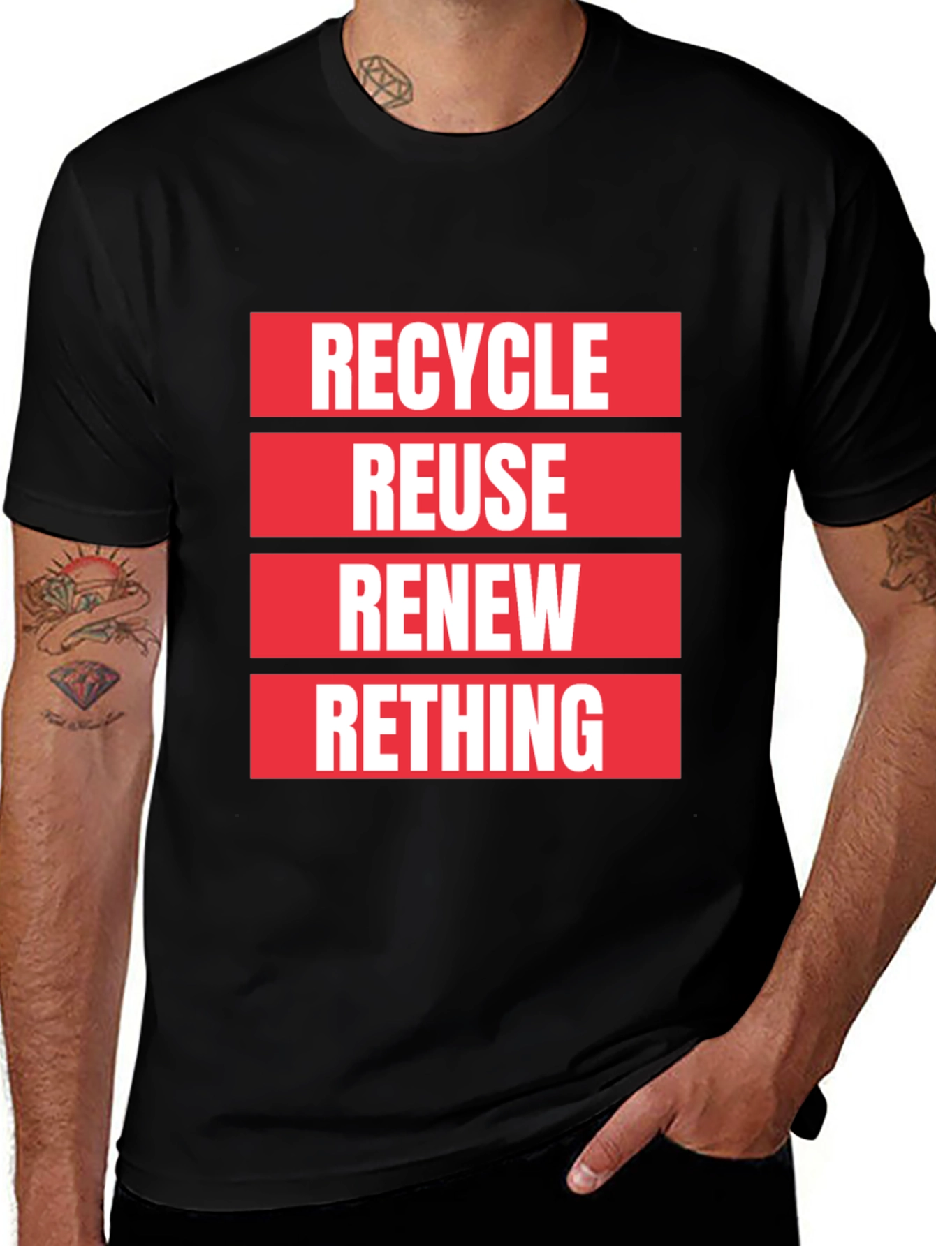 Eco-Friendly Recycle Reuse Renew Rethink T-Shirt