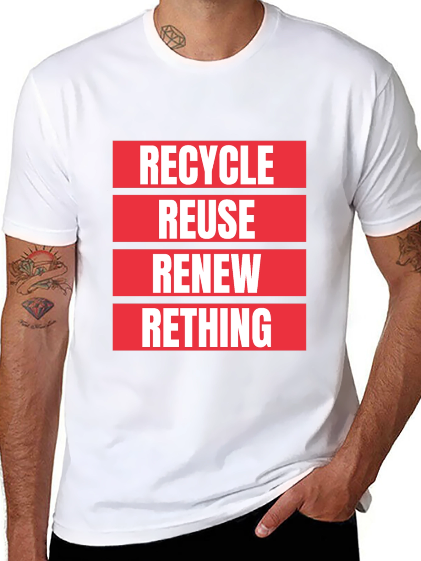 Eco-Friendly Recycle Reuse Renew Rethink T-Shirt