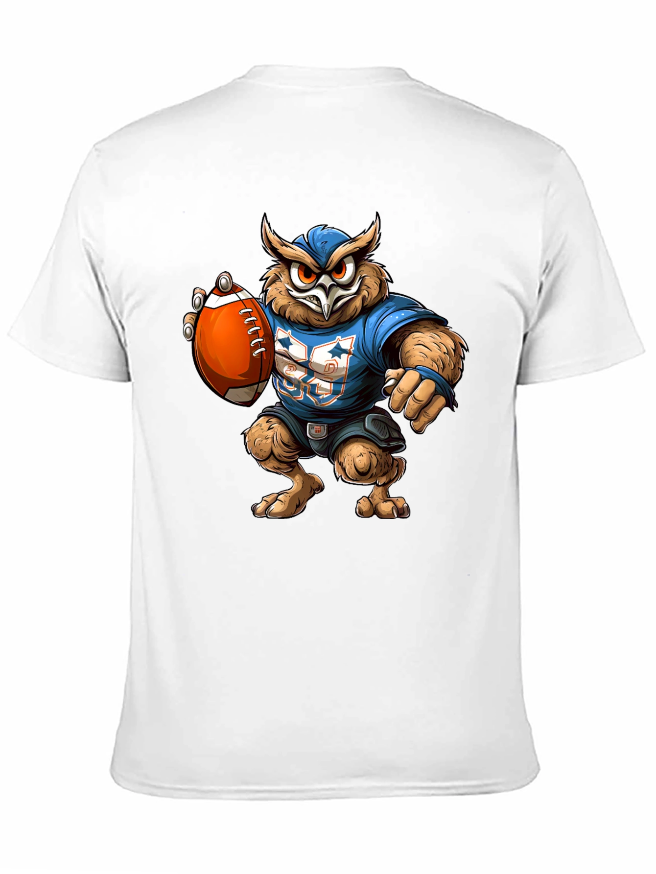 Owl Football Player Graphic T-Shirt