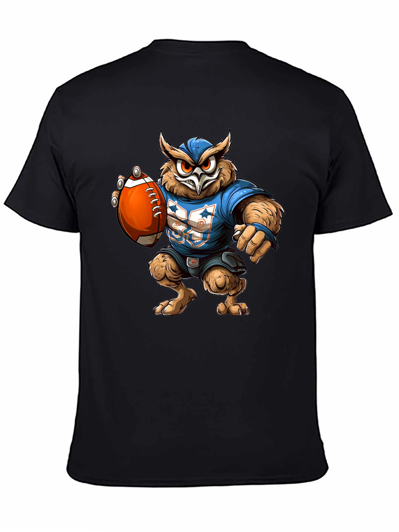 Owl Football Player Graphic T-Shirt