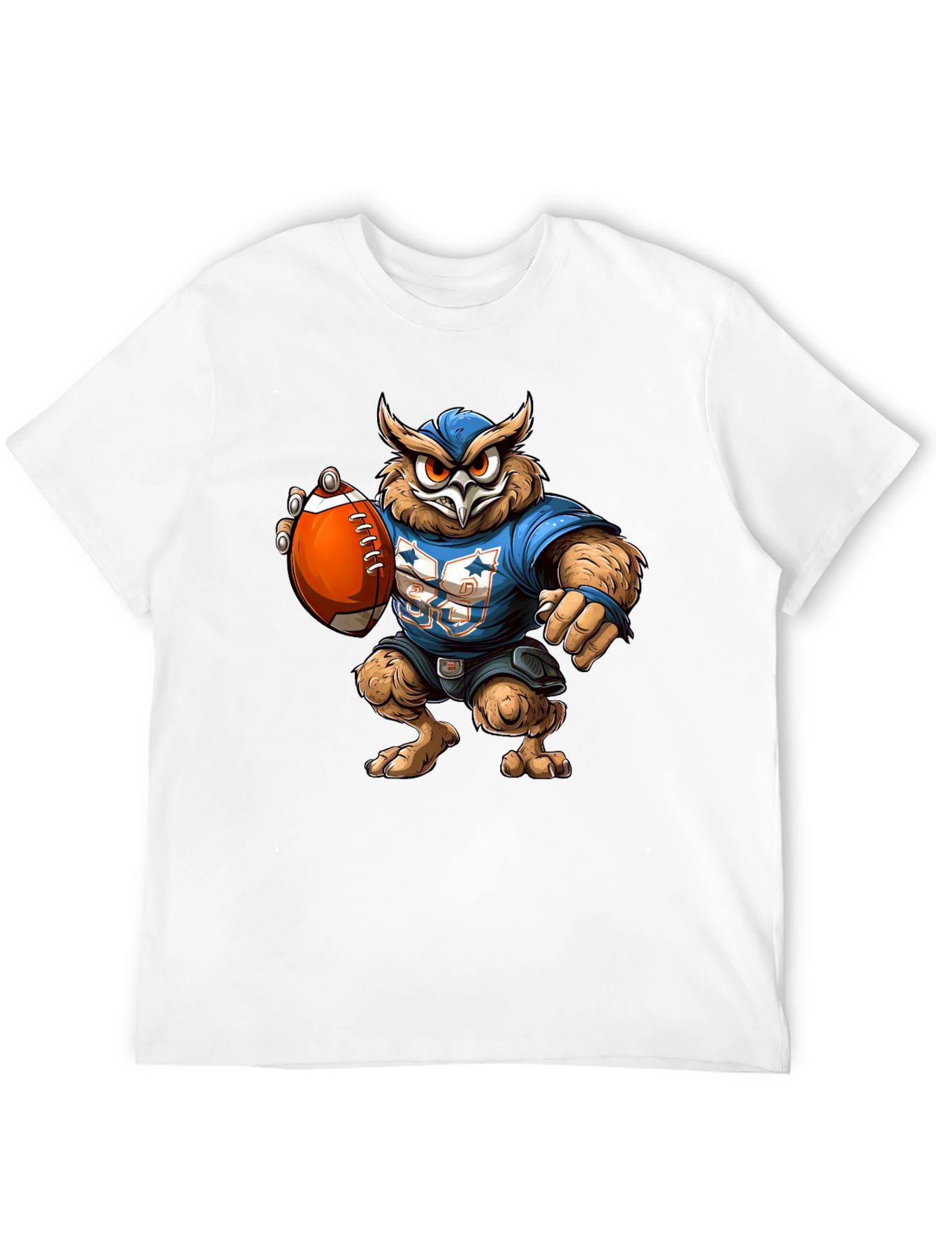 Owl Football Player Graphic T-Shirt