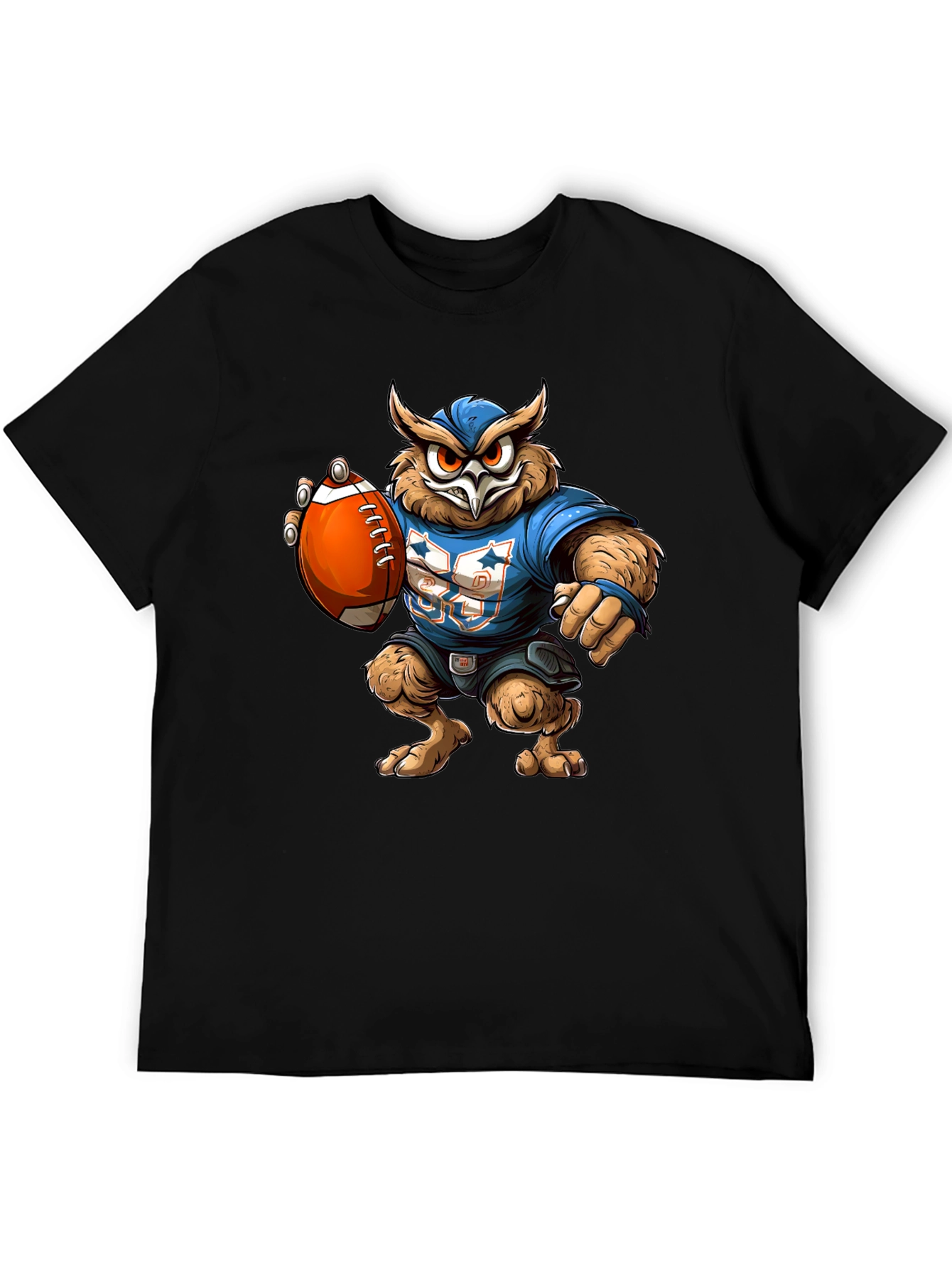 Owl Football Player Graphic T-Shirt