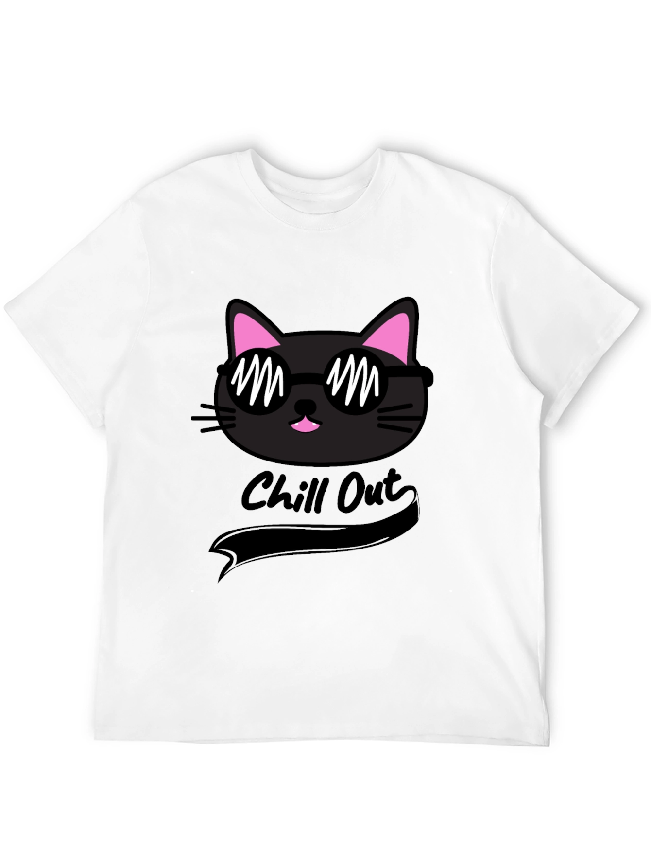 Chill Cat Black T-Shirt - Cool & Comfy