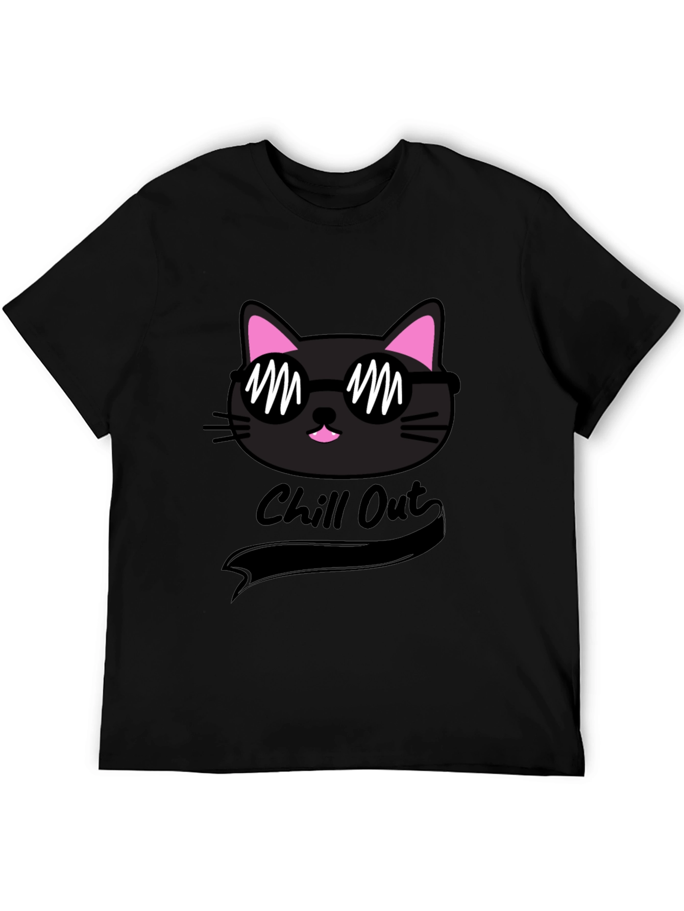 Chill Cat Black T-Shirt - Cool & Comfy