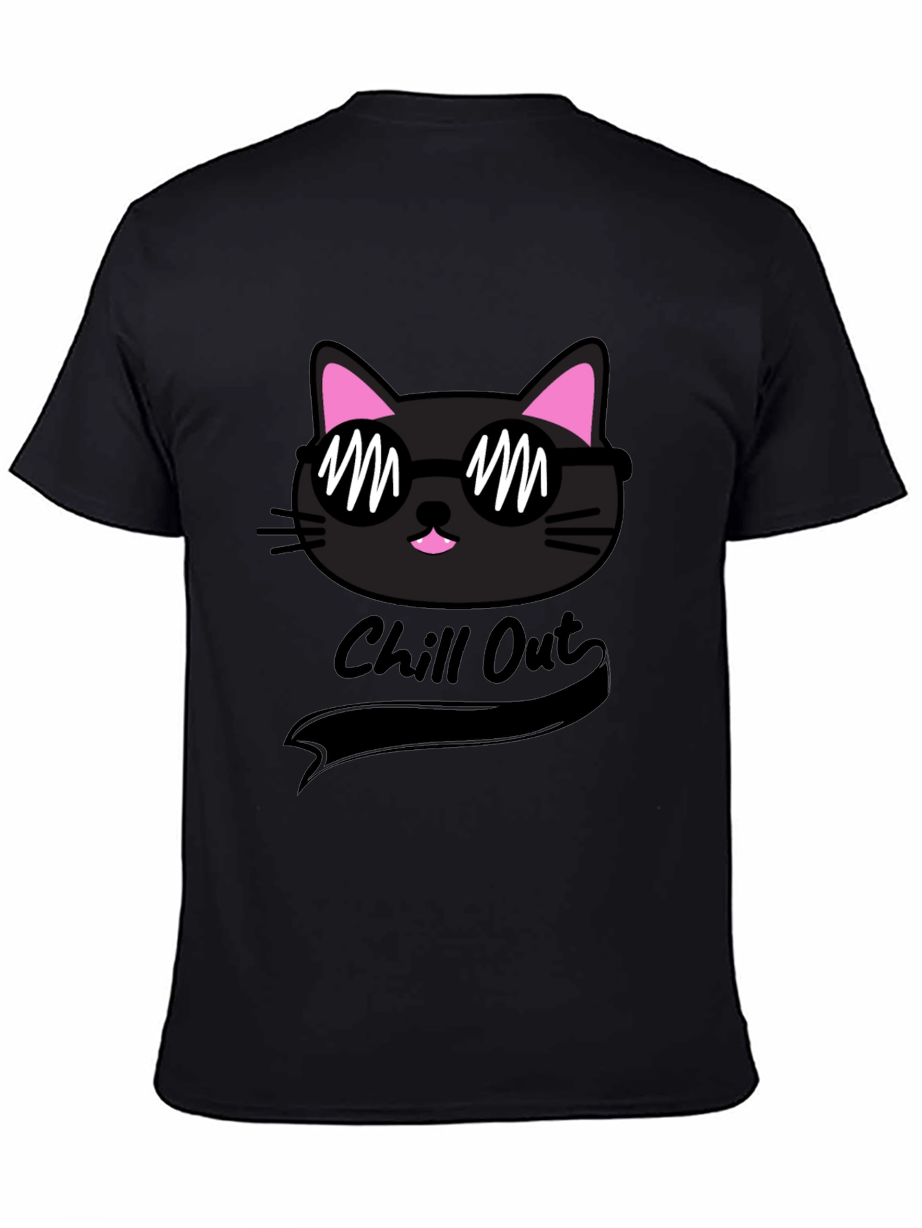 Chill Cat Black T-Shirt - Cool & Comfy