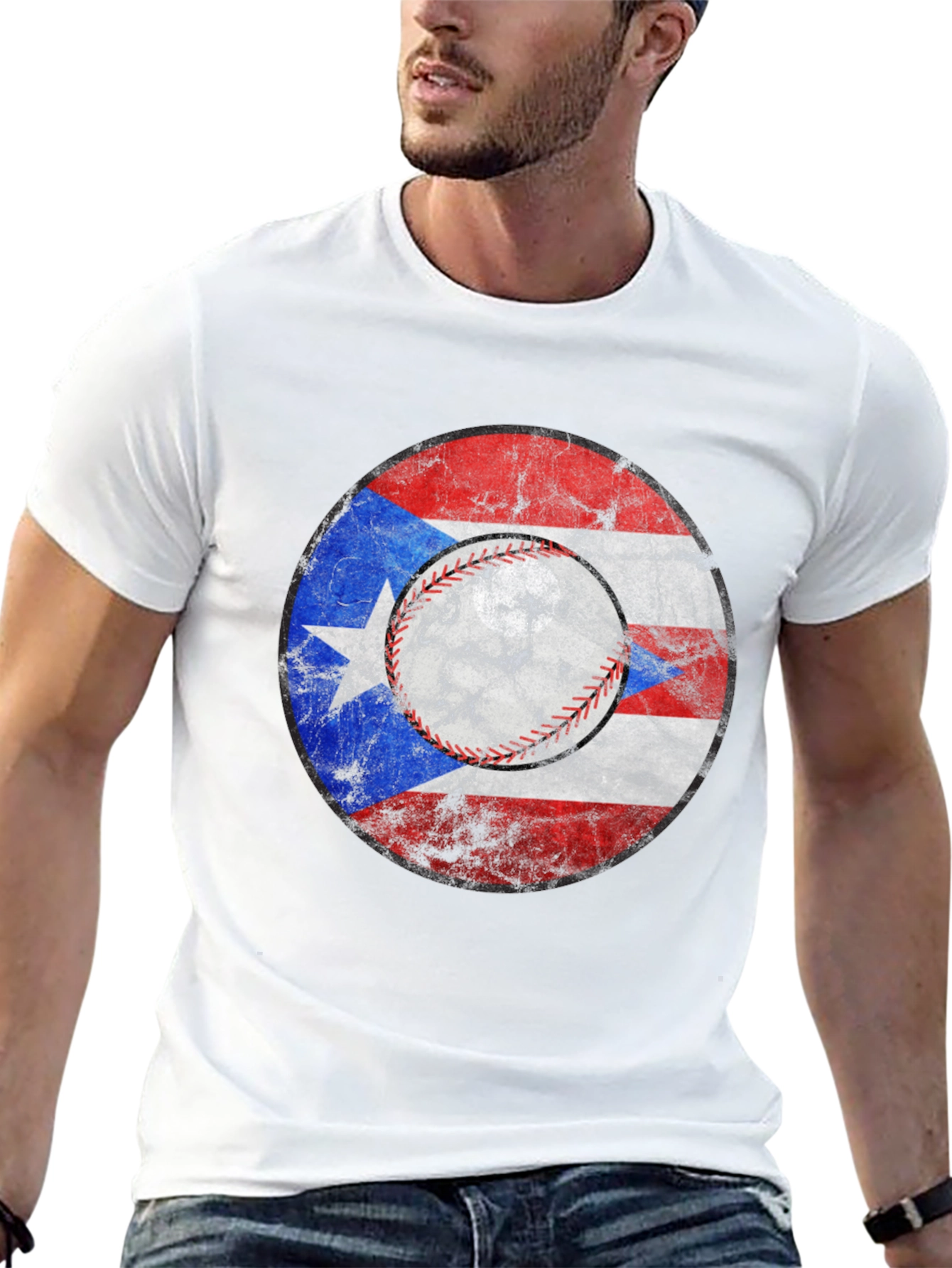 Puerto Rico Baseball Flag T-Shirt