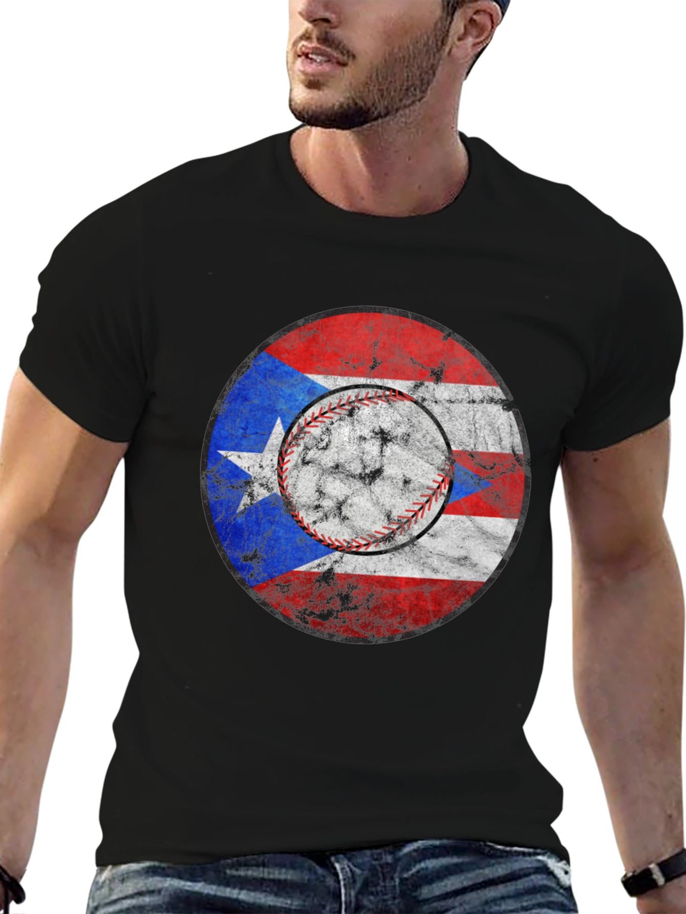 Puerto Rico Baseball Flag T-Shirt