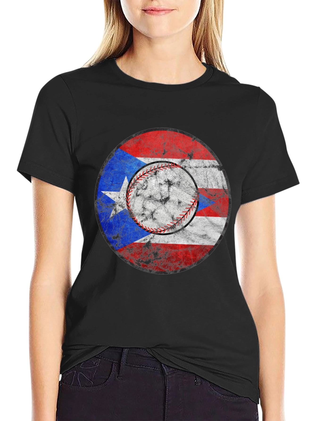 Puerto Rico Baseball Flag T-Shirt