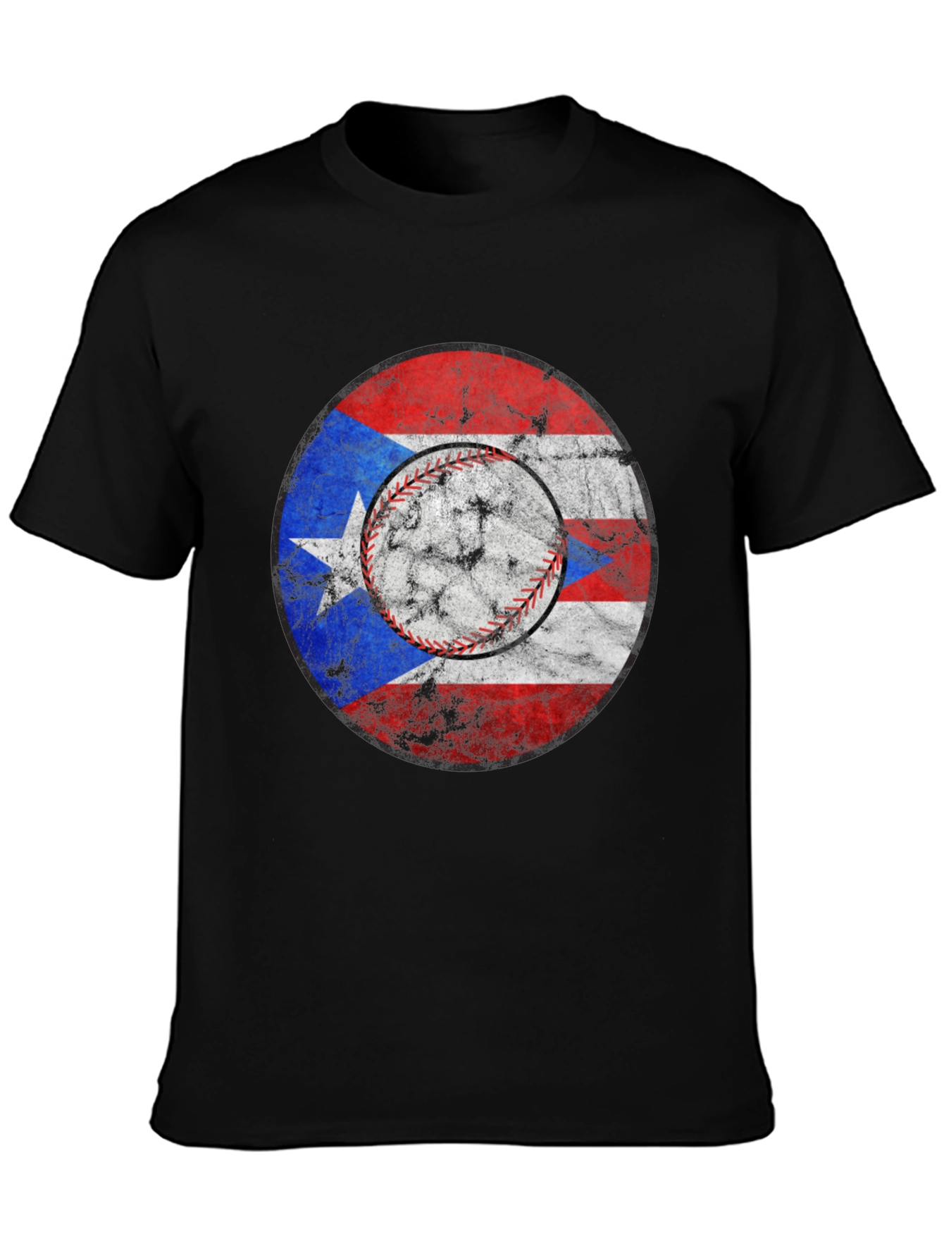 Puerto Rico Baseball Flag T-Shirt