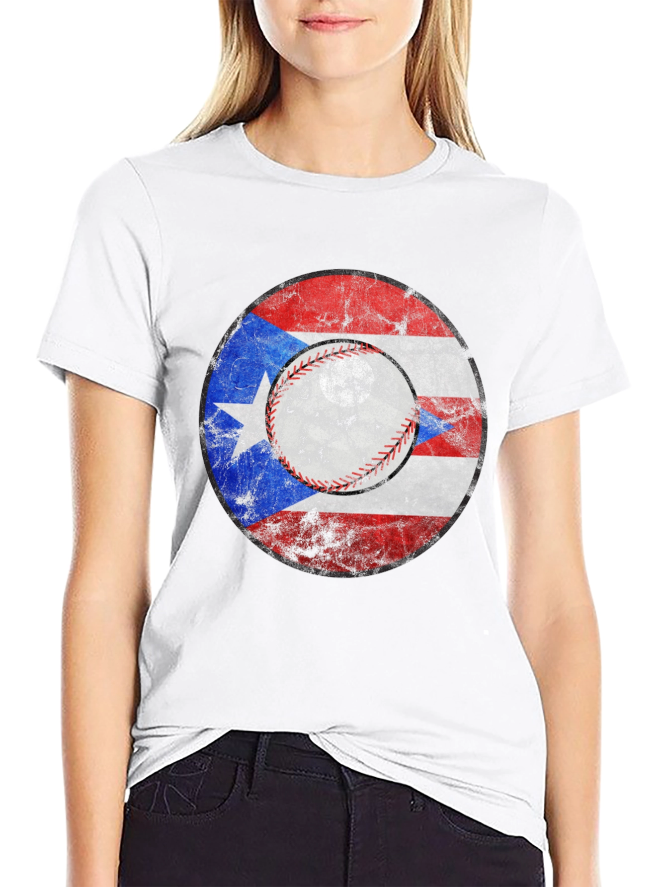 Puerto Rico Baseball Flag T-Shirt