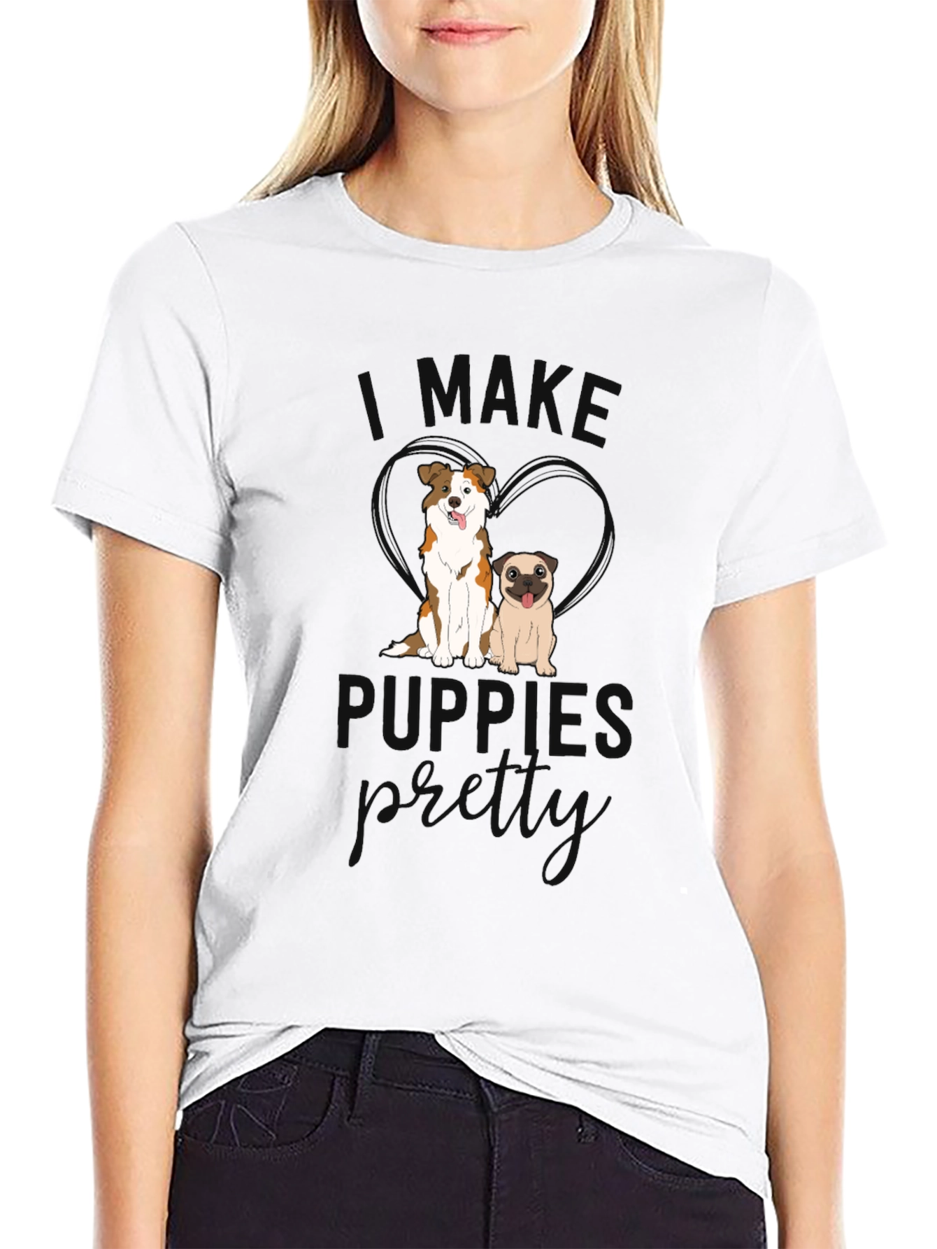 I Make Puppies Pretty Black T-Shirt