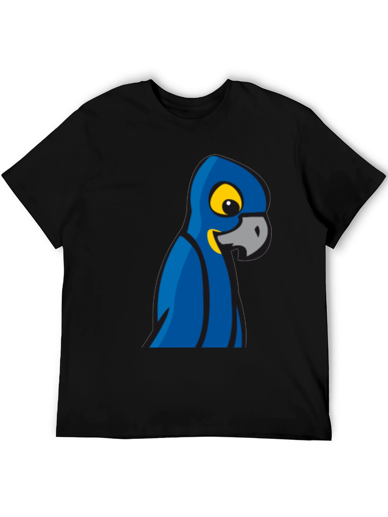 Mens Black T-Shirt with Parrot Graphic