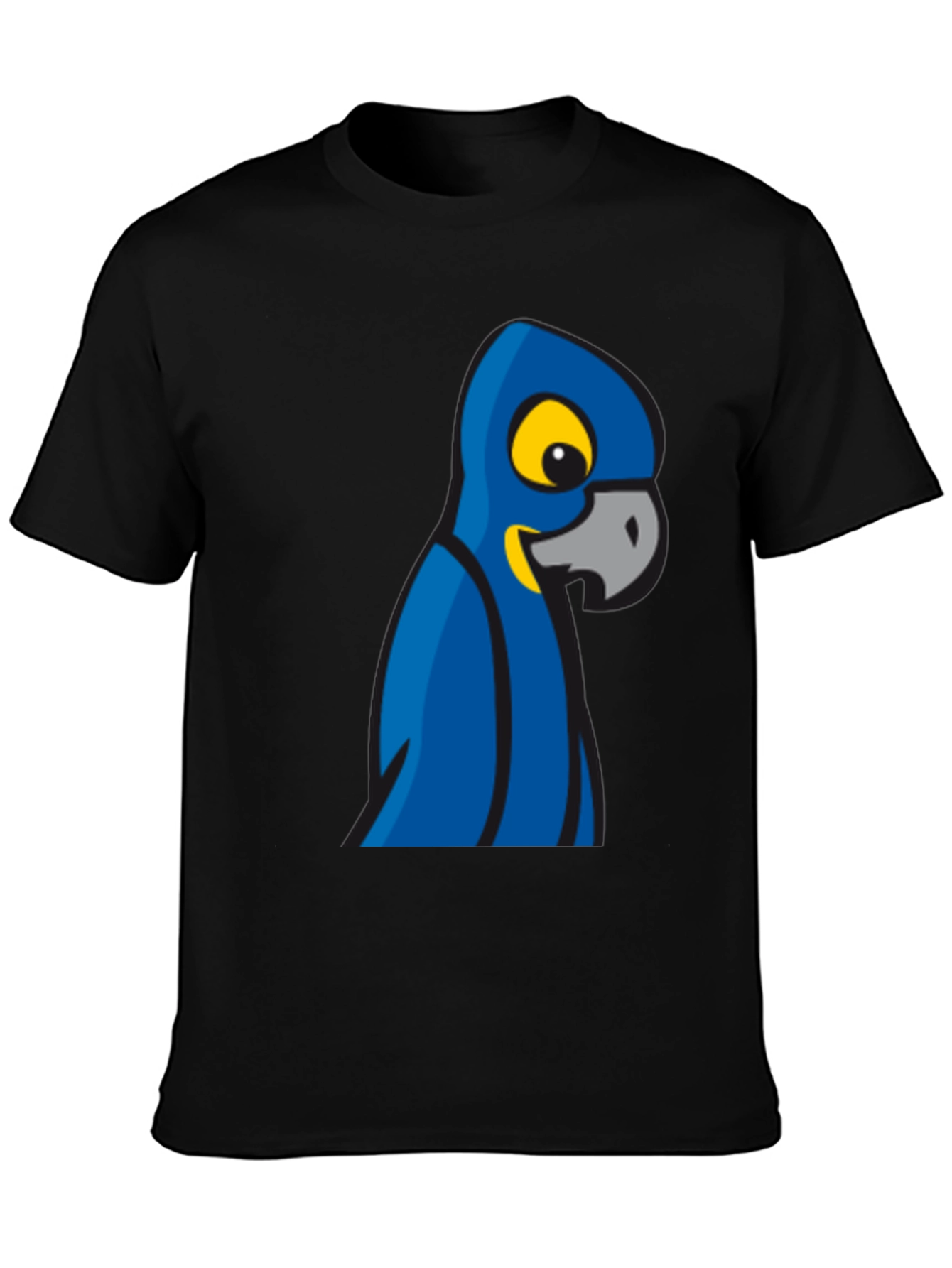 Mens Black T-Shirt with Parrot Graphic