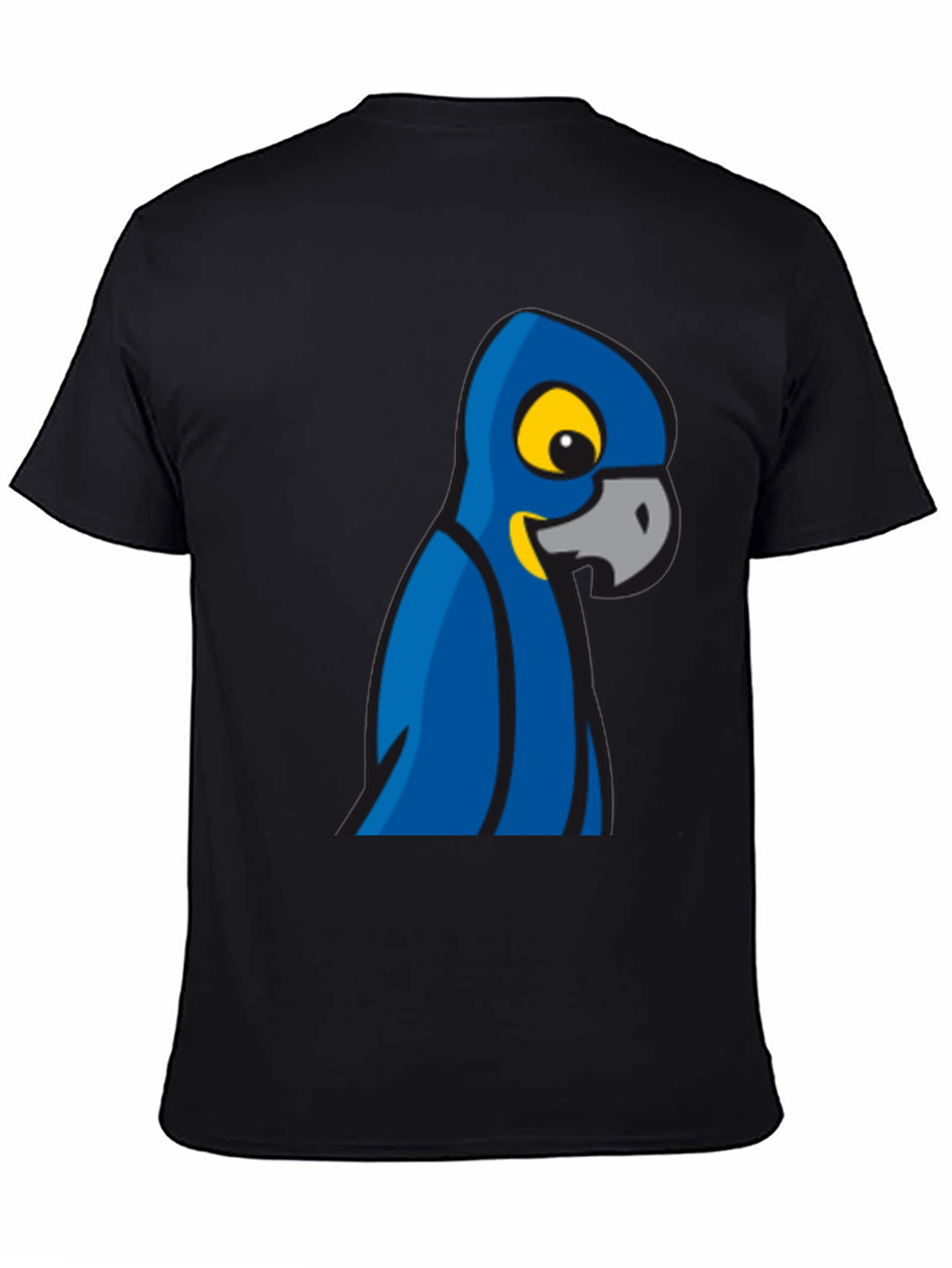 Mens Black T-Shirt with Parrot Graphic