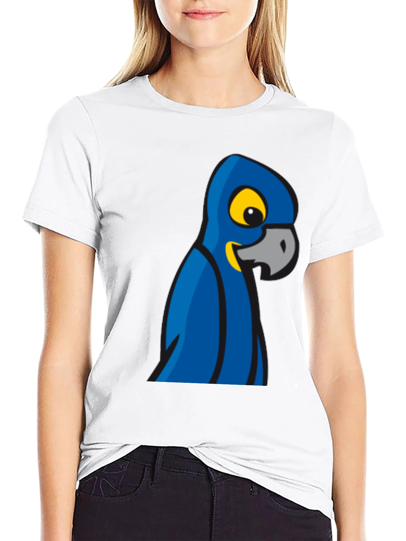 Mens Black T-Shirt with Parrot Graphic