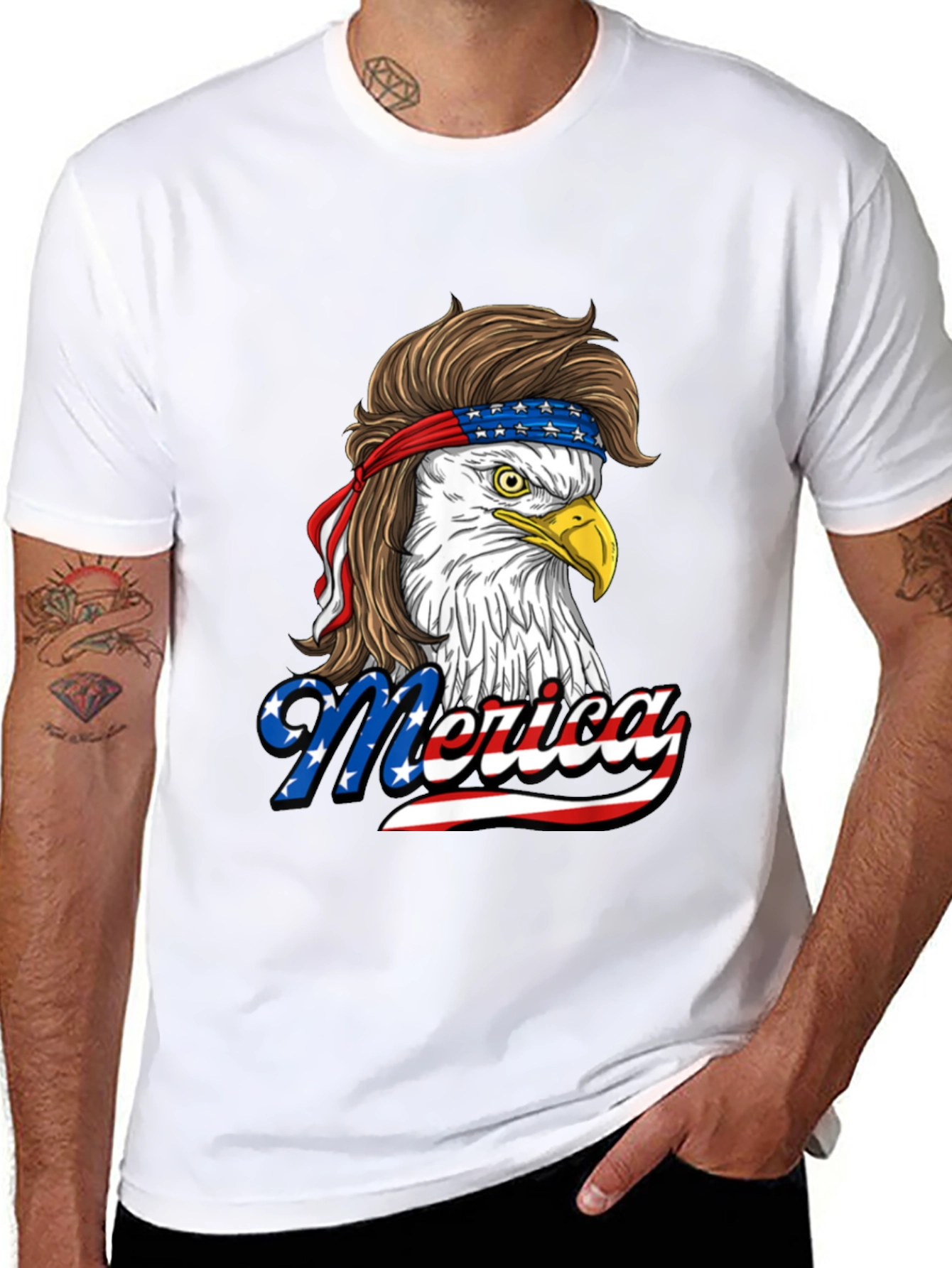 Patriotic Eagle Mullet T-Shirt