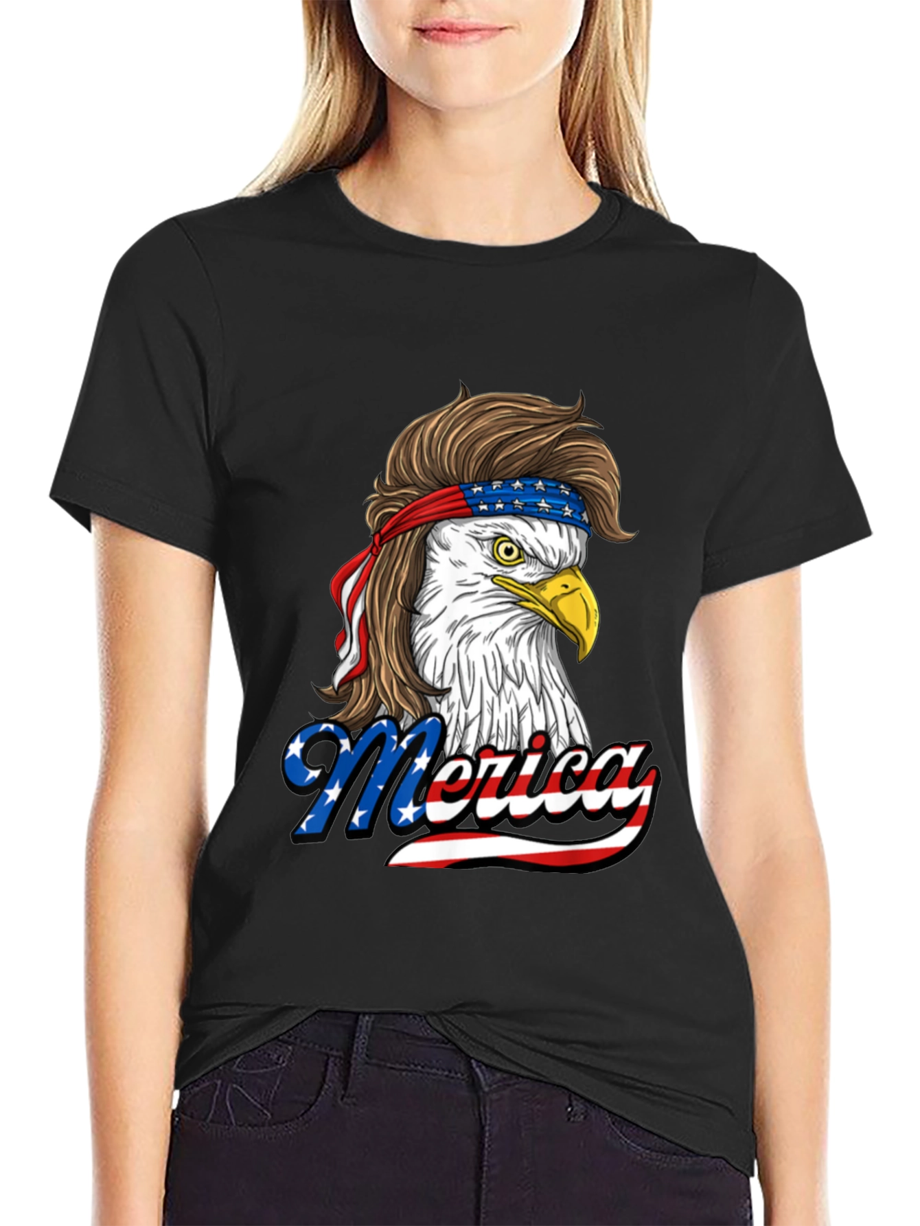 Patriotic Eagle Mullet T-Shirt