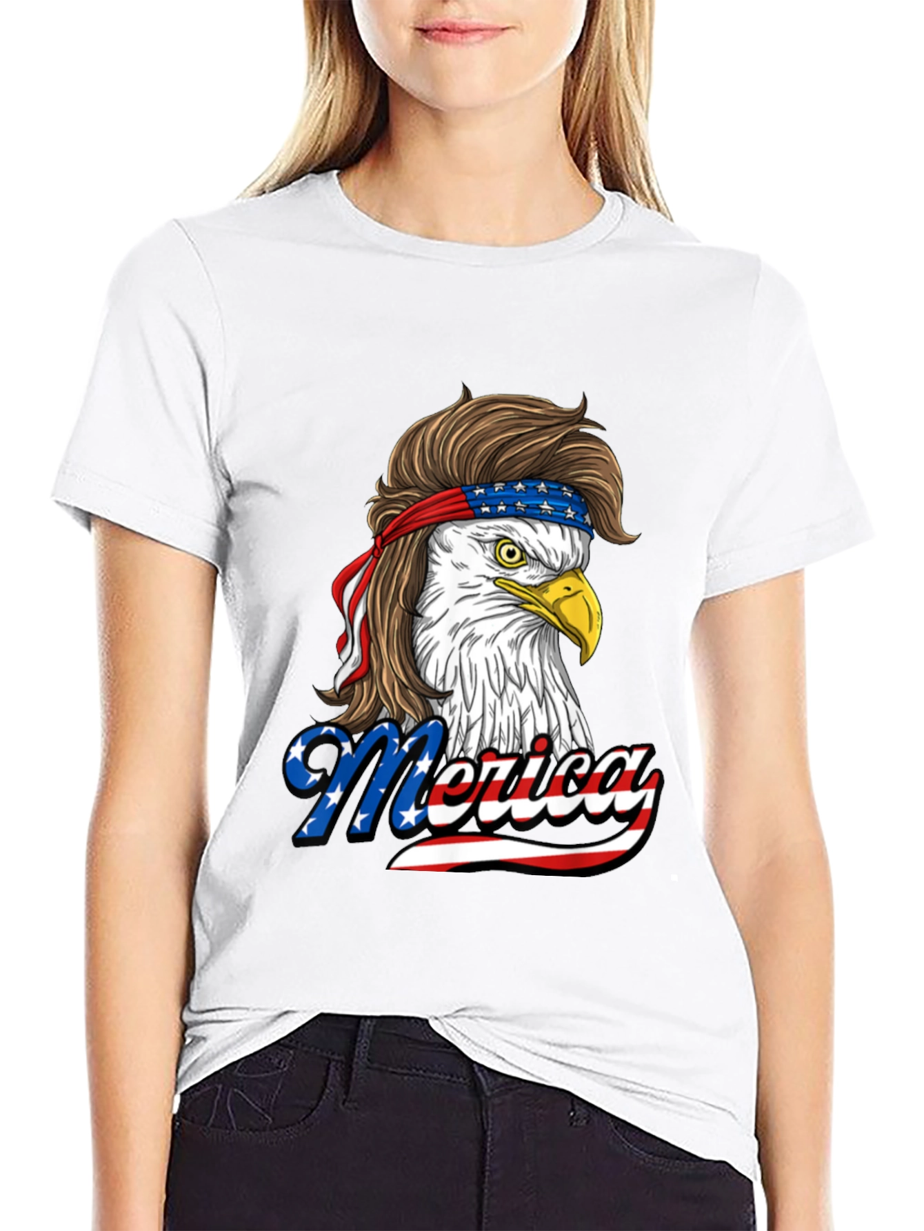 Patriotic Eagle Mullet T-Shirt