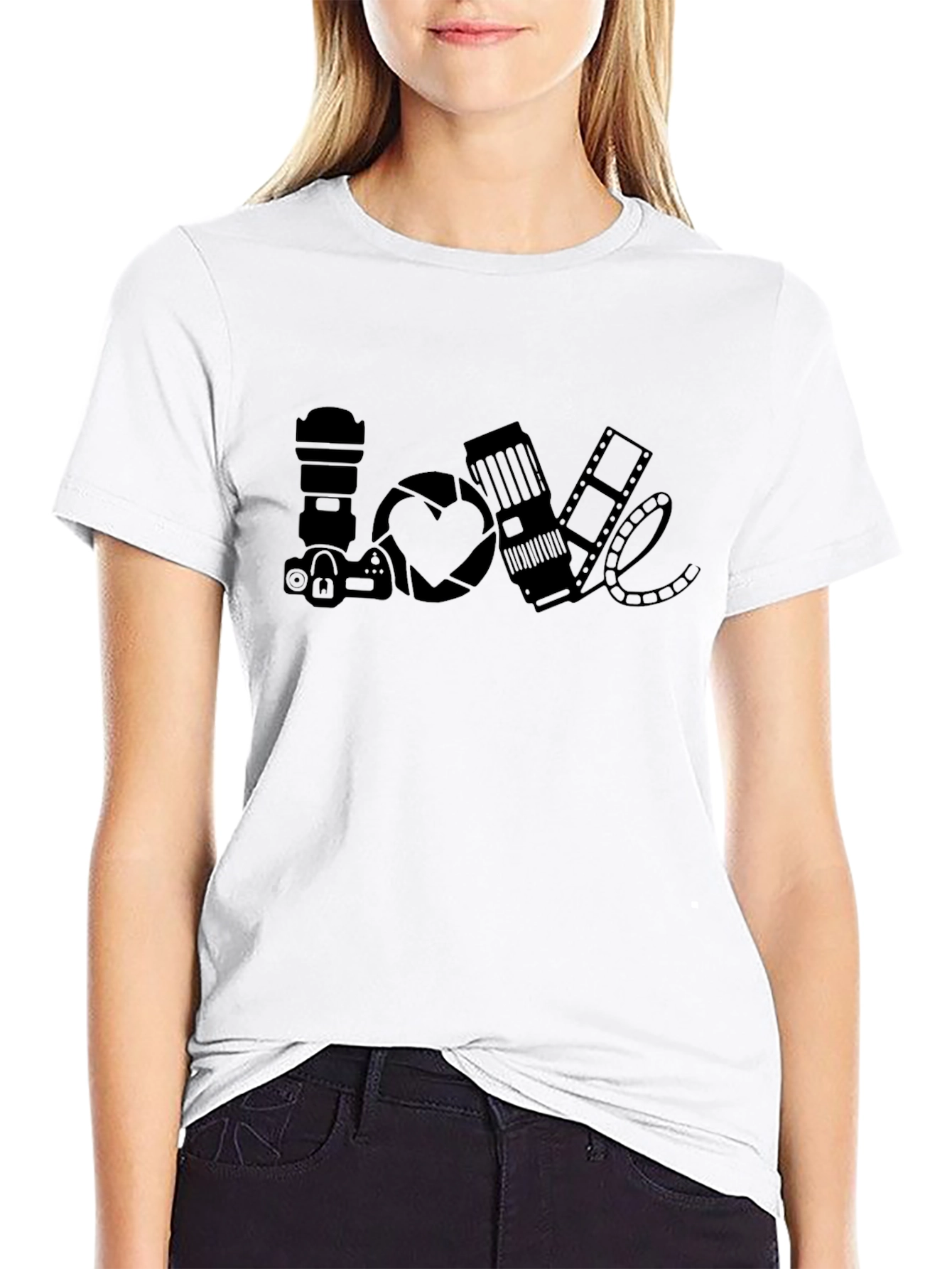 Photographers Love T-Shirt - Camera Heart Design
