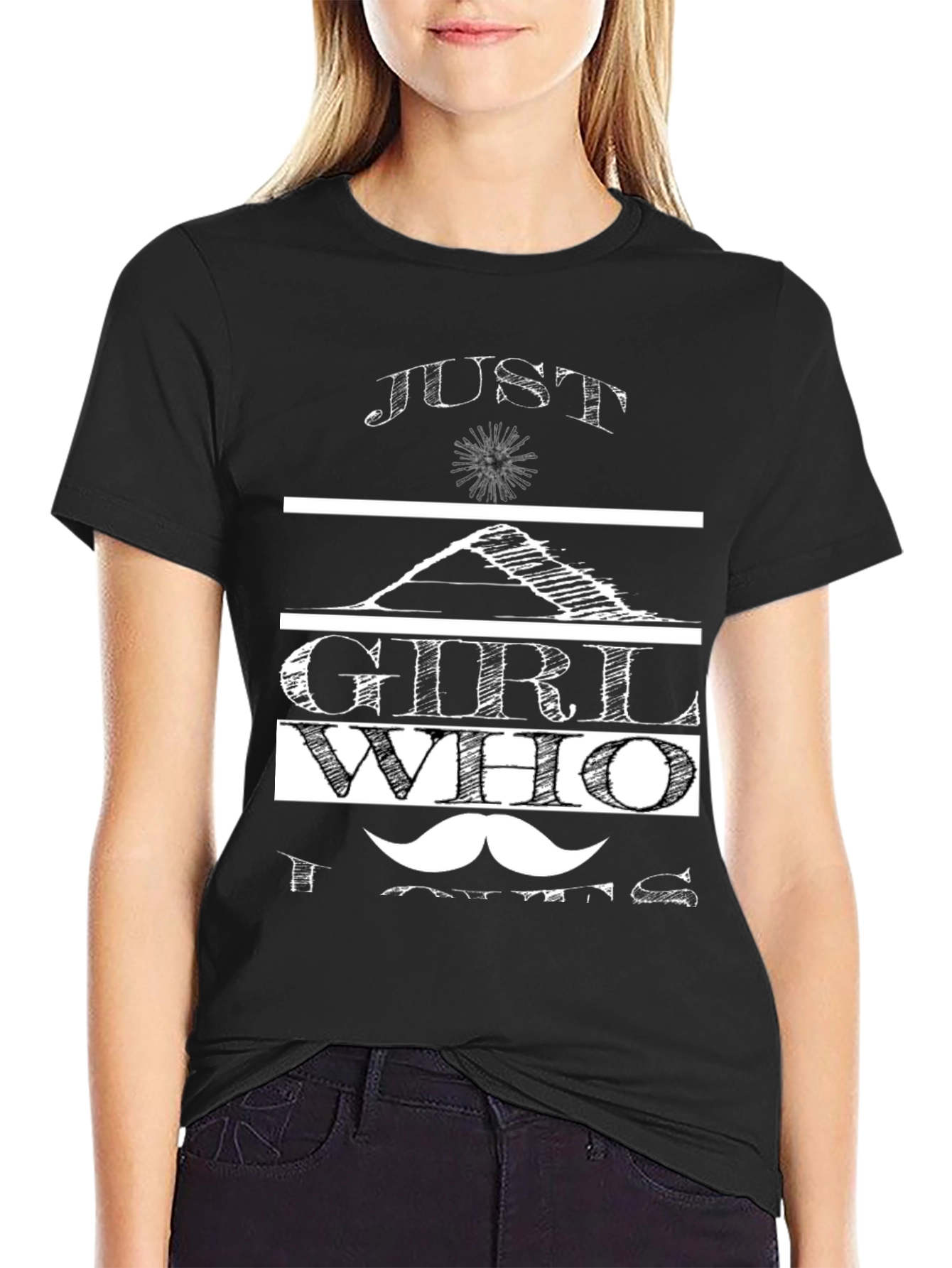 Just A Girl Who Loves Mustaches Graphic Tee