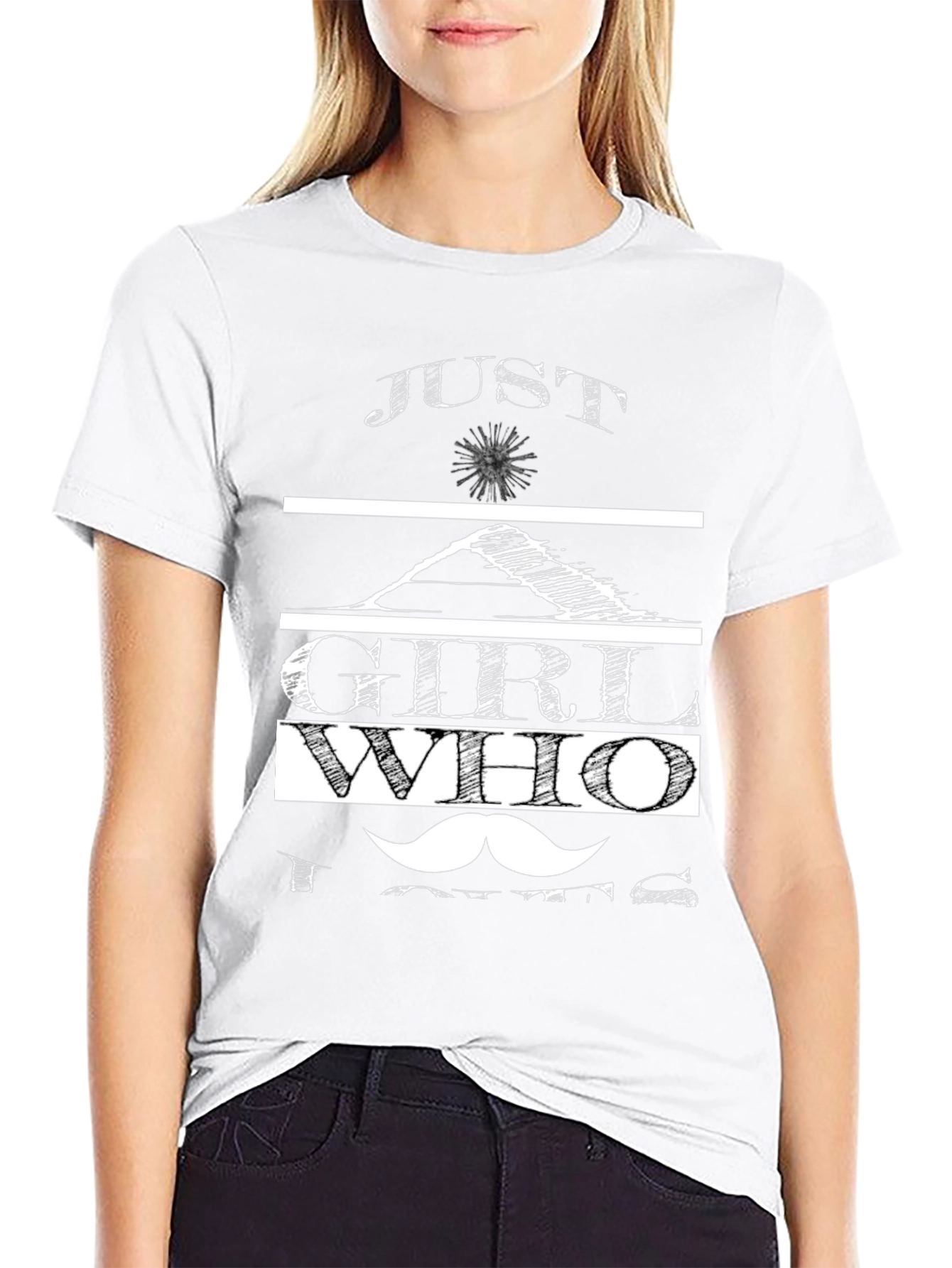 Just A Girl Who Loves Mustaches Graphic Tee