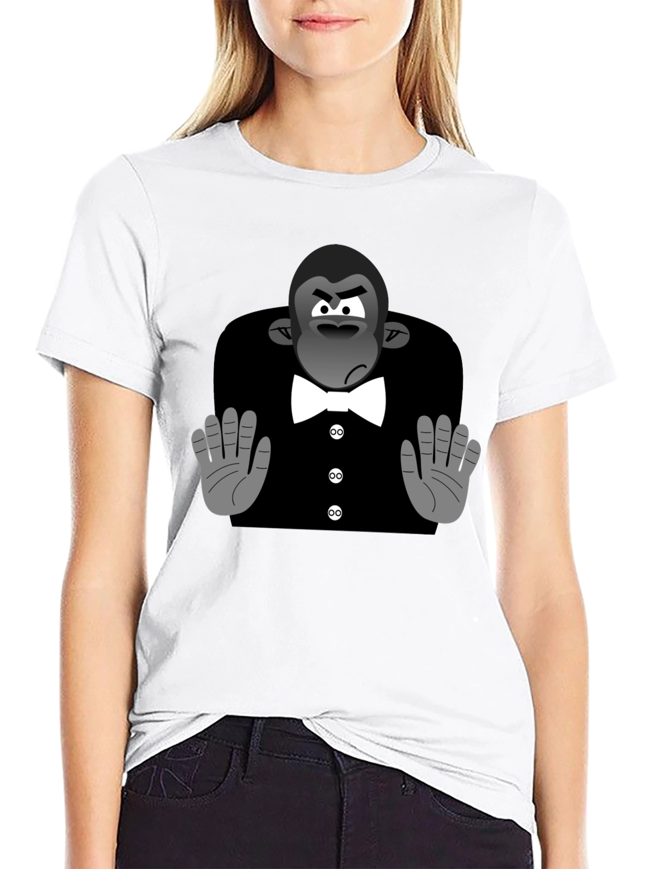 Cartoon Gorilla Tuxedo T-Shirt