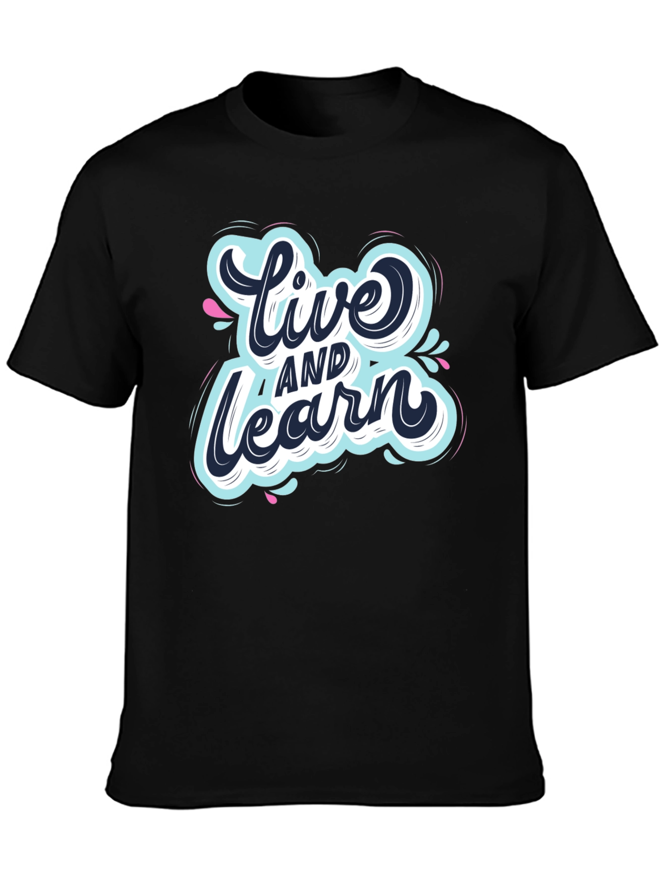 Live and Learn Graphic Tee - Black Cotton T-Shirt